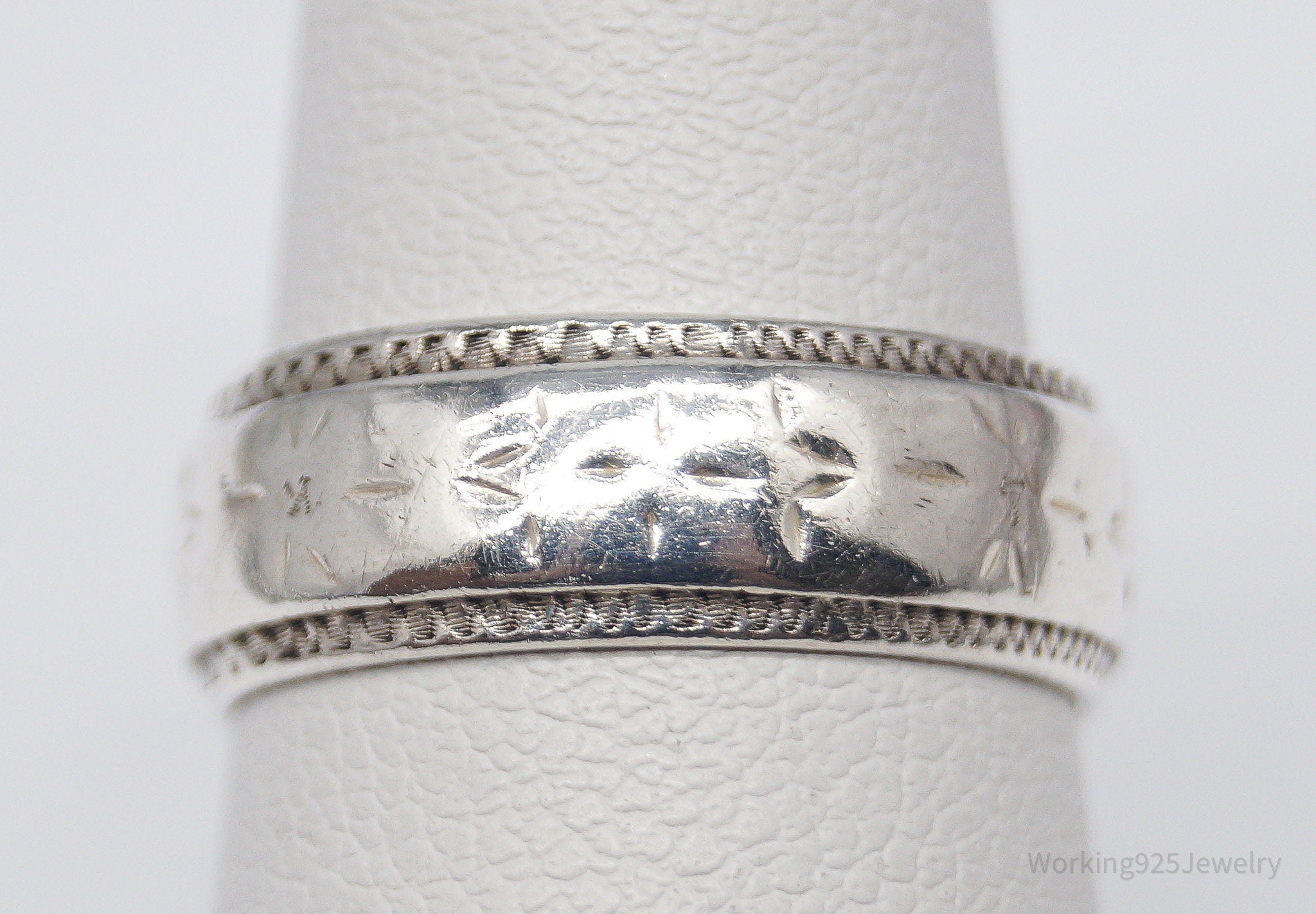 Antique Sterling Silver Band Ring - Size 5.5
