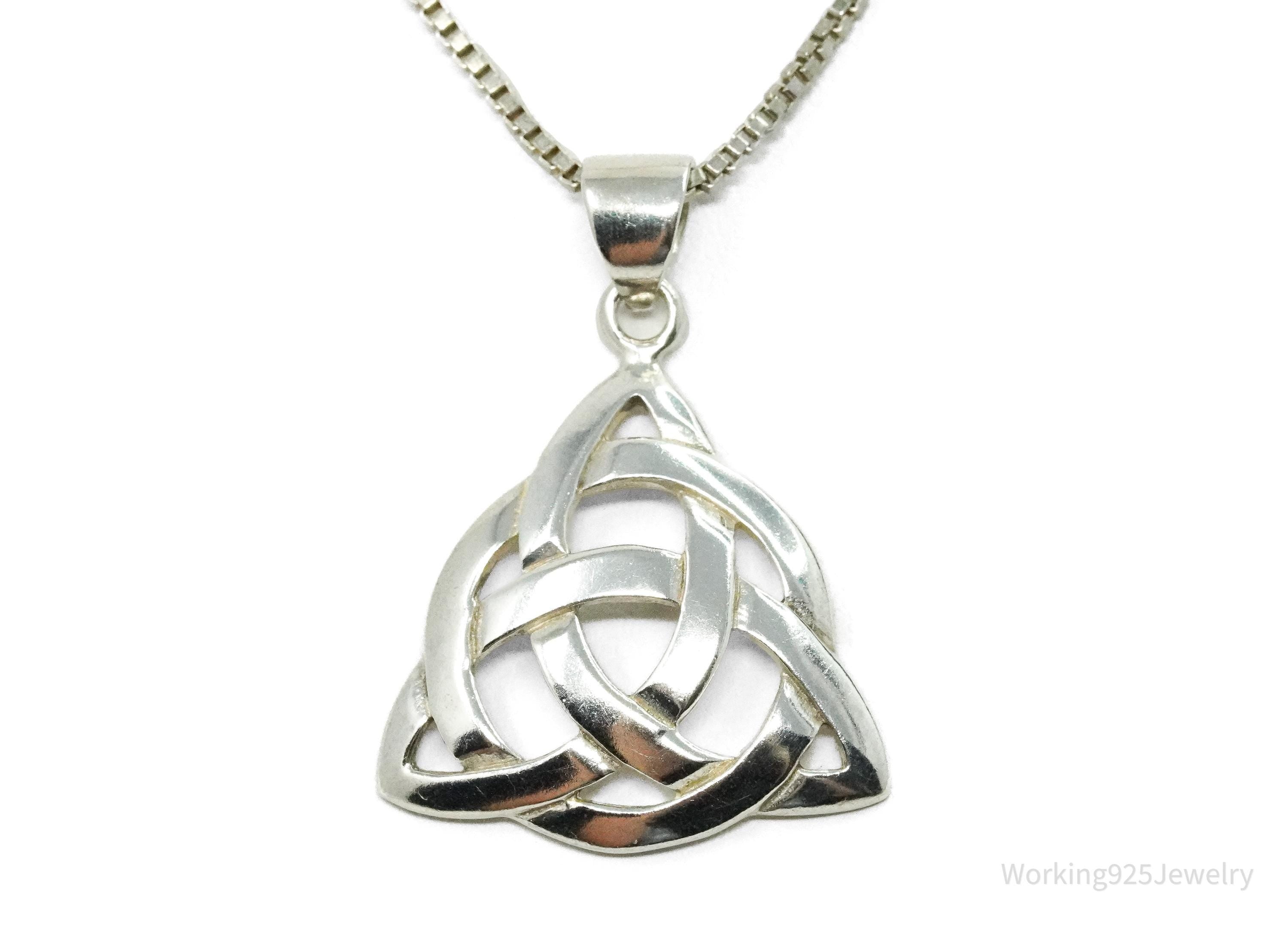 Vintage Celtic Knot Sterling Silver Necklace 24"