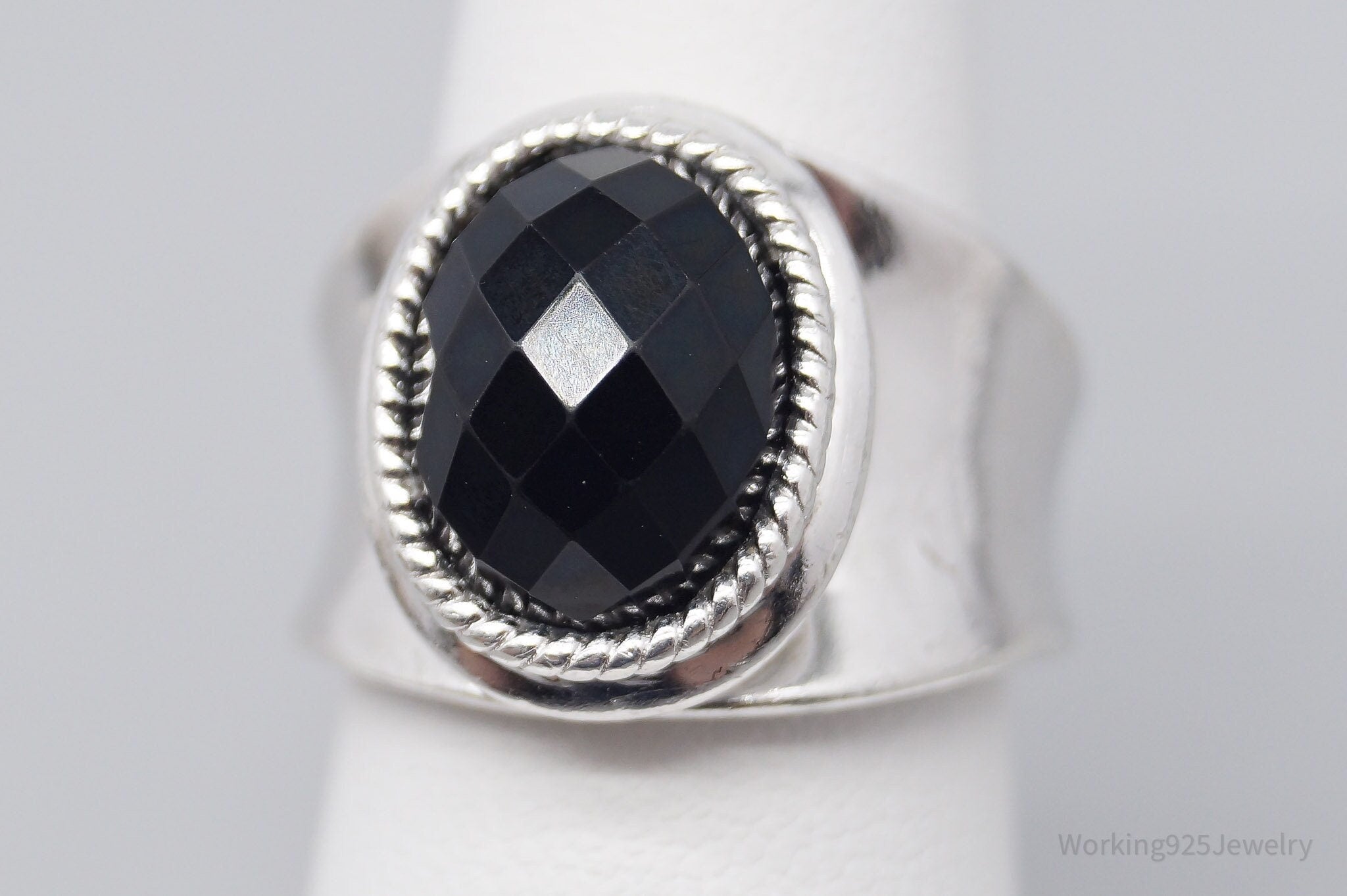 Designer Gabriel & Co Retired Black Onyx Sterling Silver Ring - Size 6.5