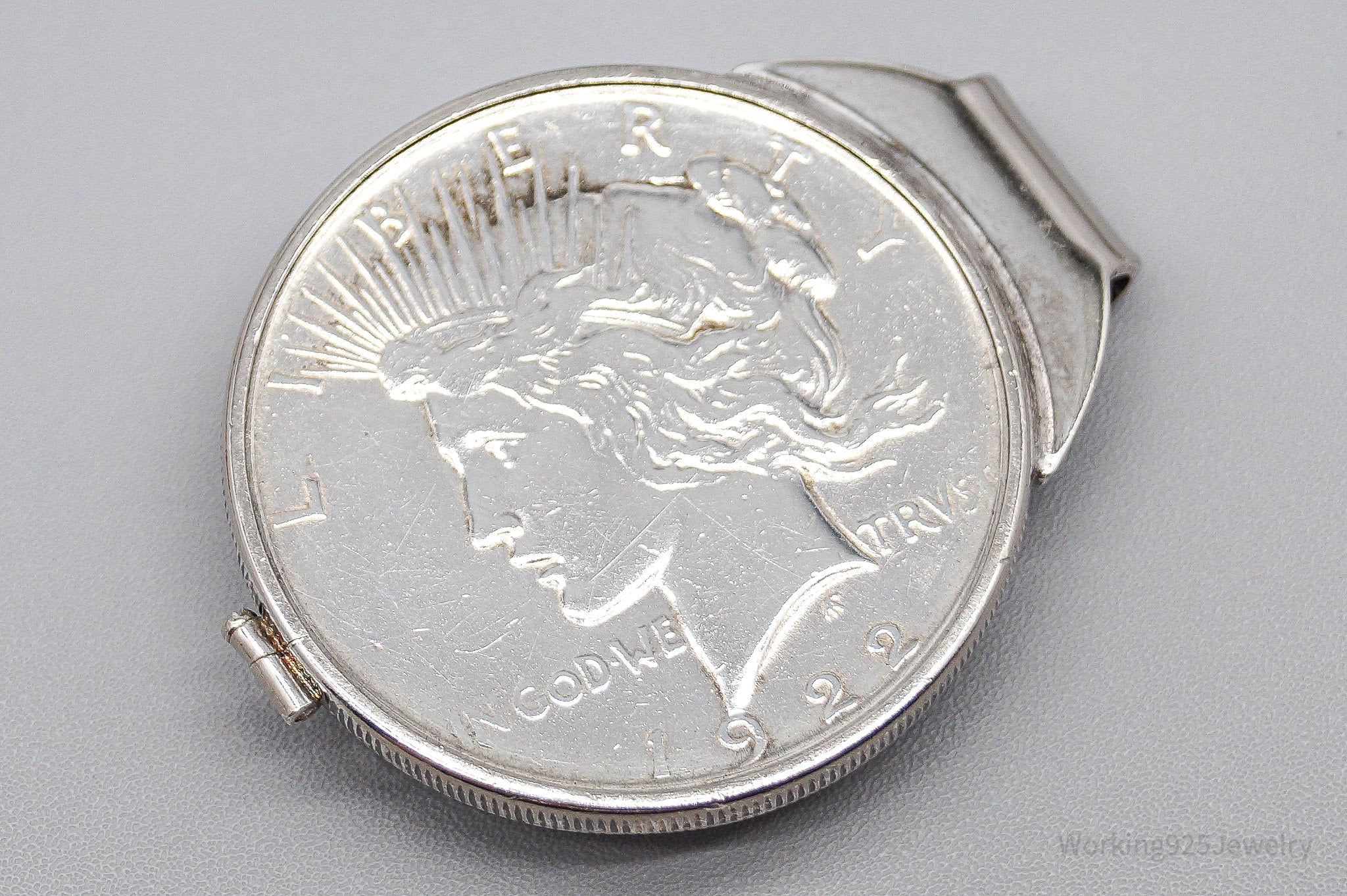 Antique 1922 Peace Silver Dollar Coin Sterling Silver Money Clip