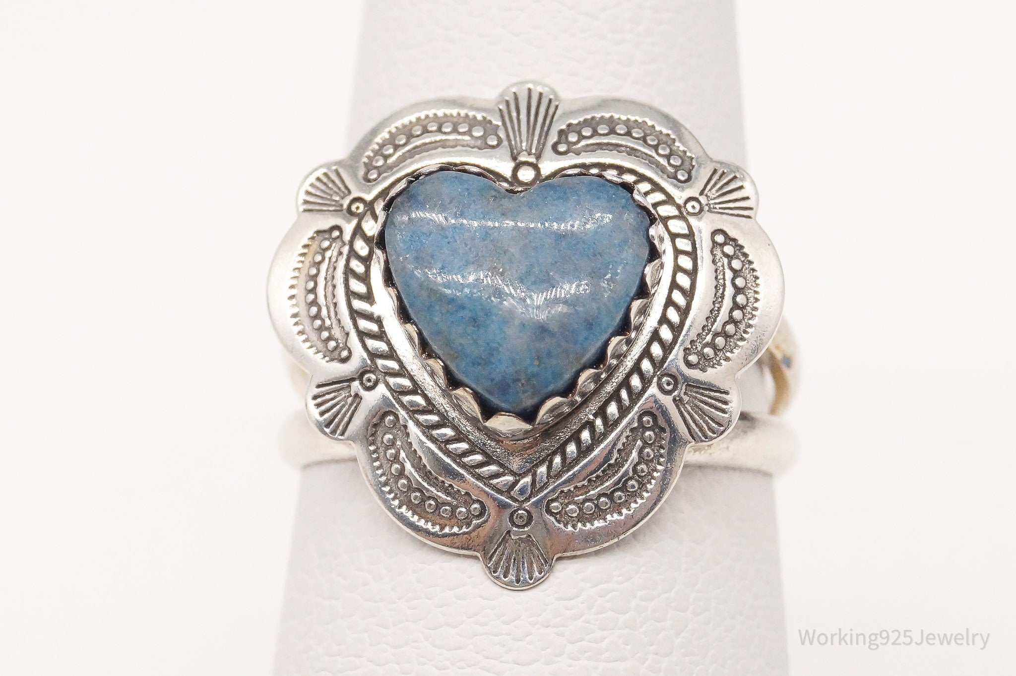 Vintage Southwest QT Denim Lapis Lazuli Sterling Silver Ring - Size 5.25
