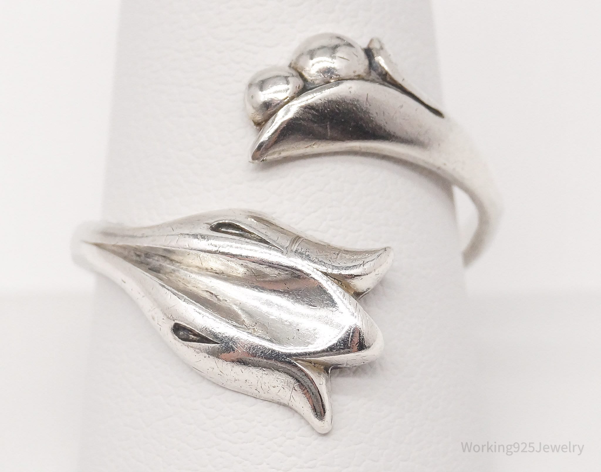 Vintage Designer Avon Jensen Design Tulip Sterling Silver Spoon Ring Size 10.5