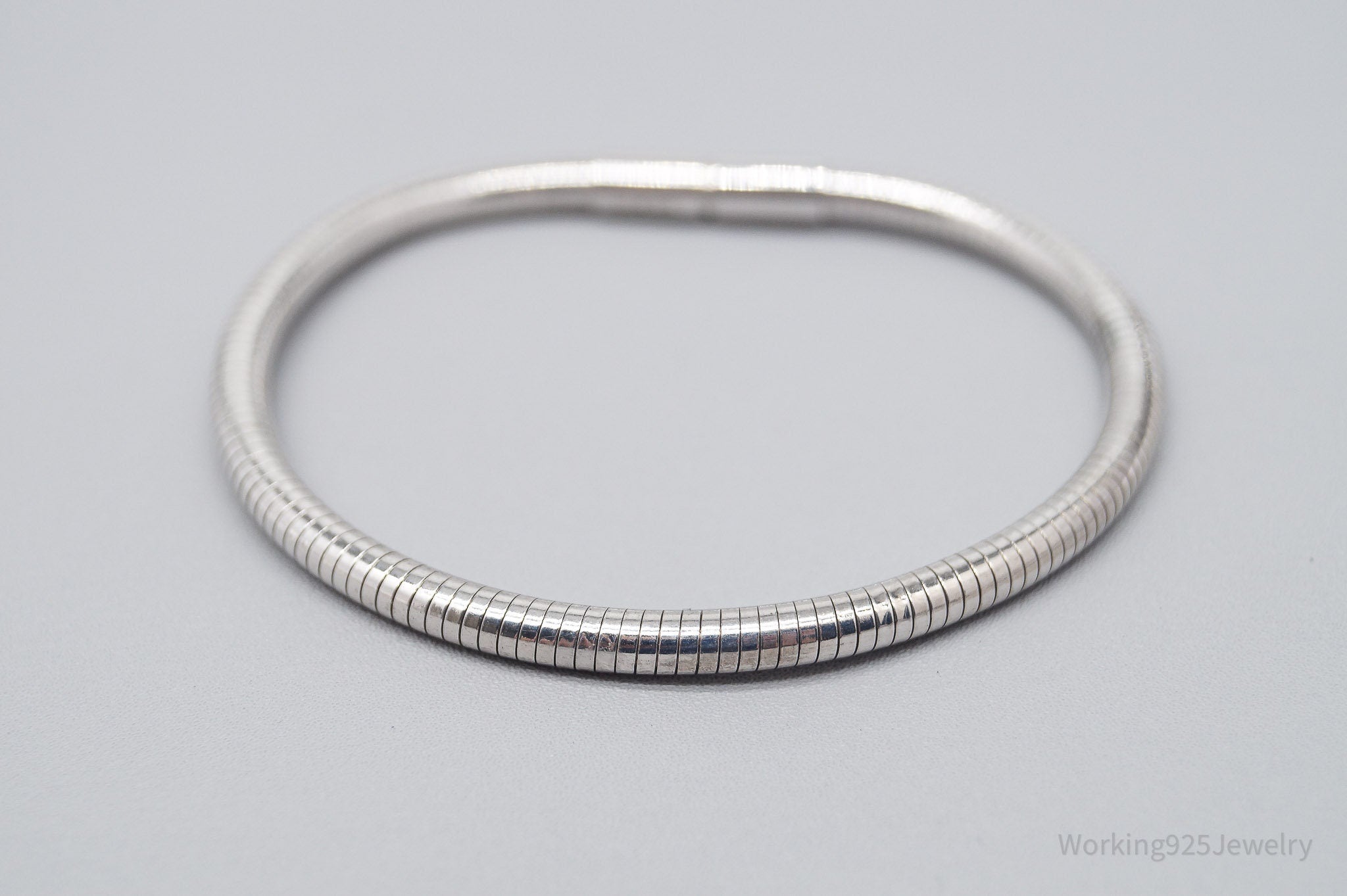 Vintage TGGC Round Snake Chain Sterling Silver Magnetic Bracelet 6 7/8"