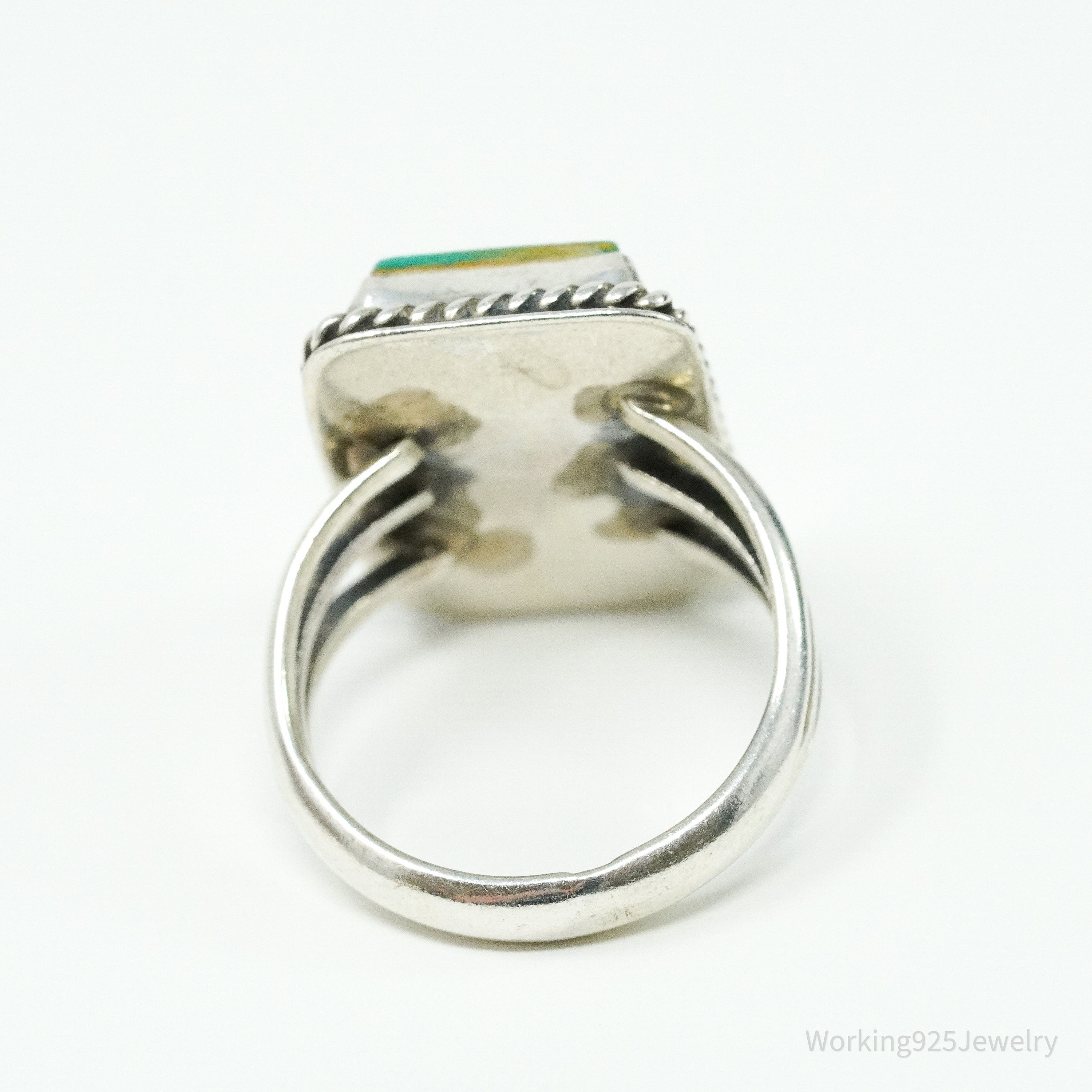 Vintage Native American Turquoise Sterling Silver Ring Size 6.25