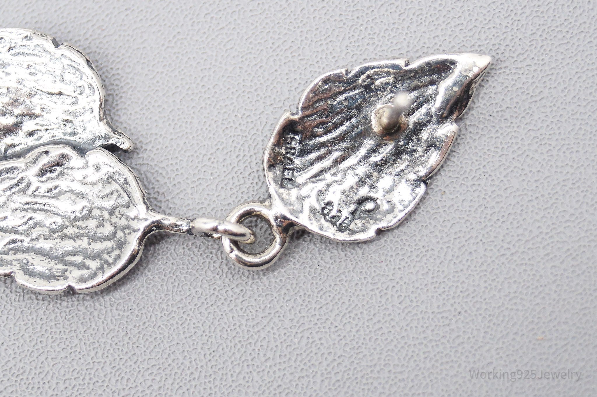 Vintage Israel Designer Leaves Sterling Silver Earrings