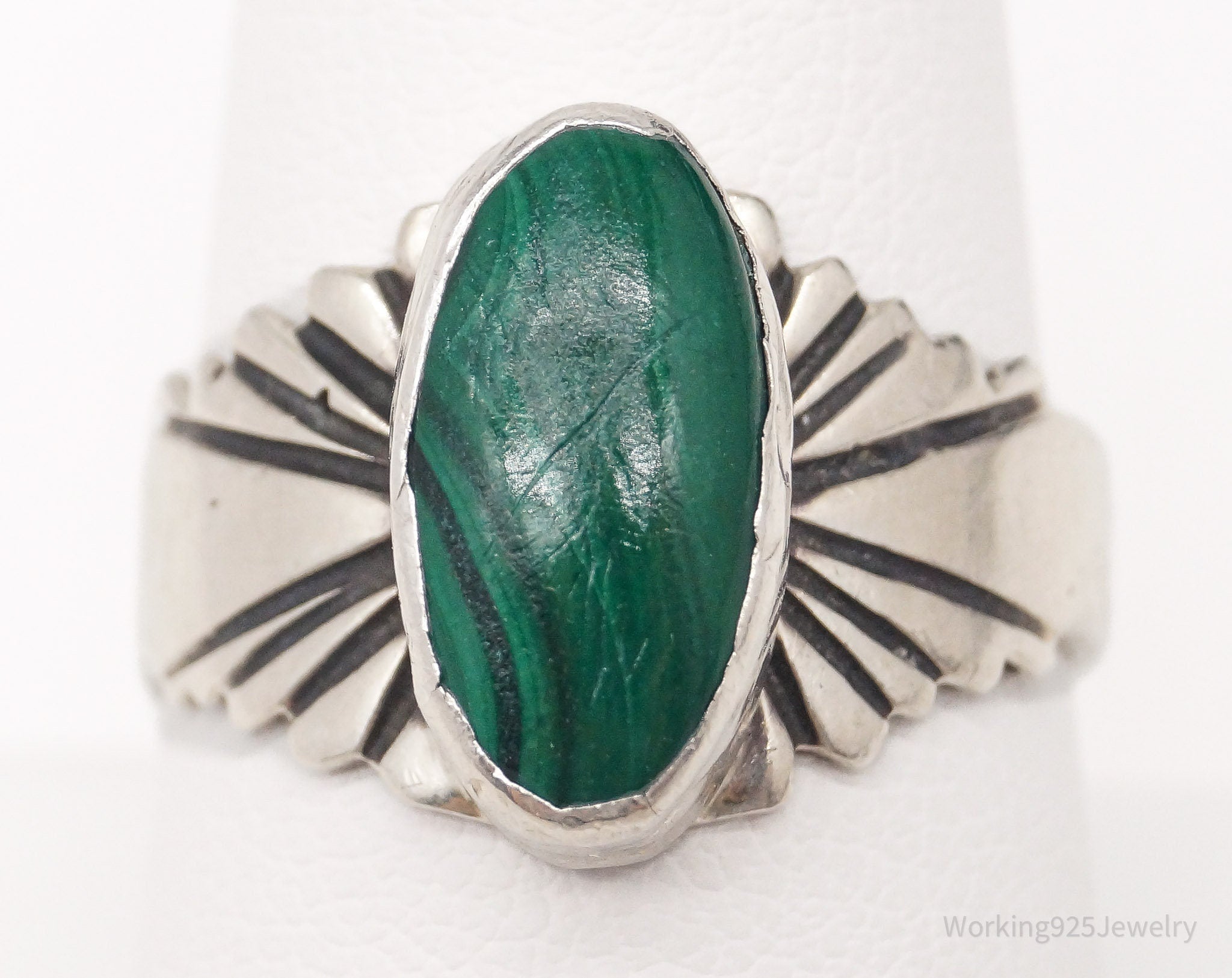 Malachite Sterling Silver newest Ring