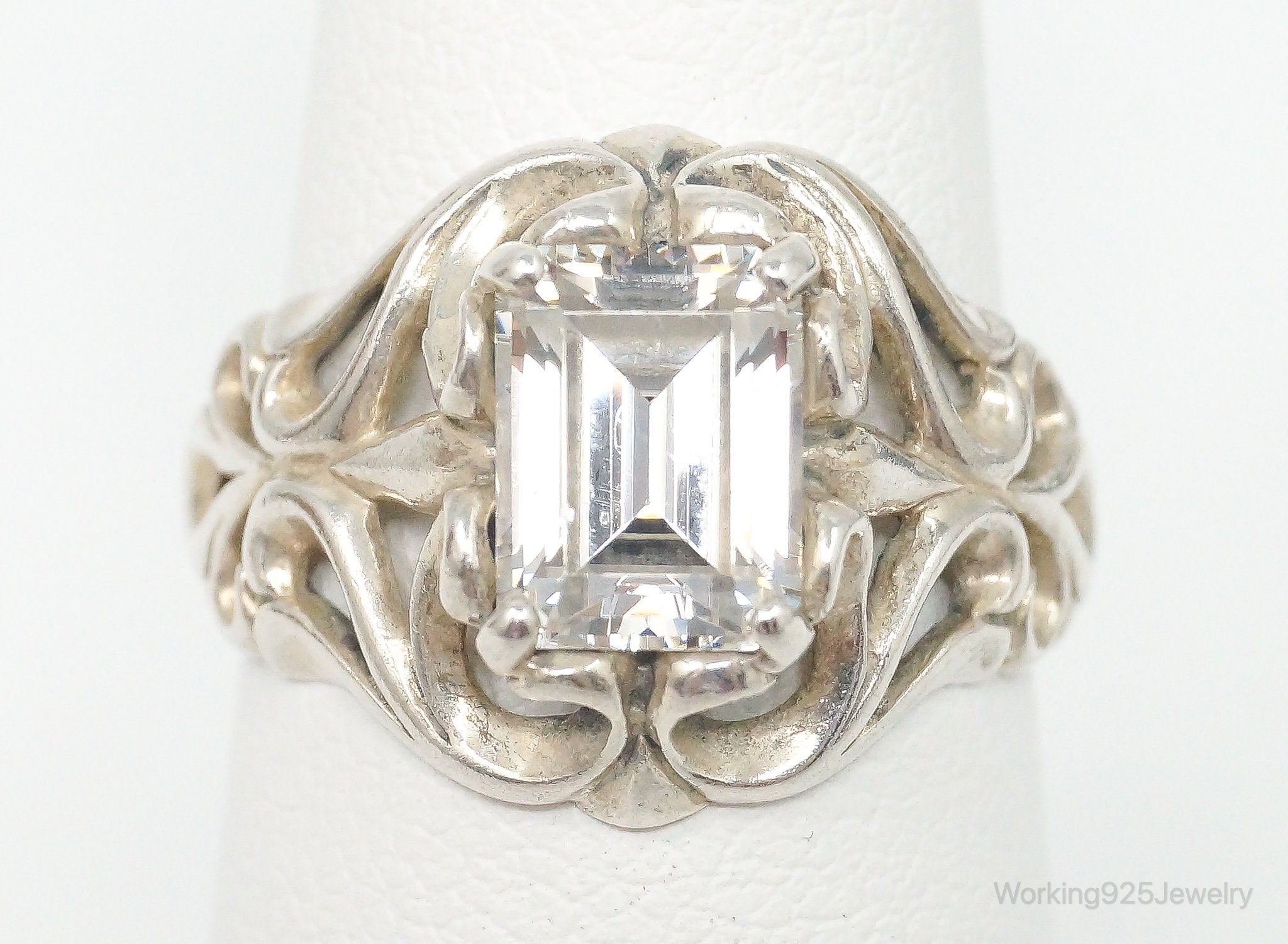 Designer KABANA Cubic Zirconia Sterling Silver Ring - Size 6.25