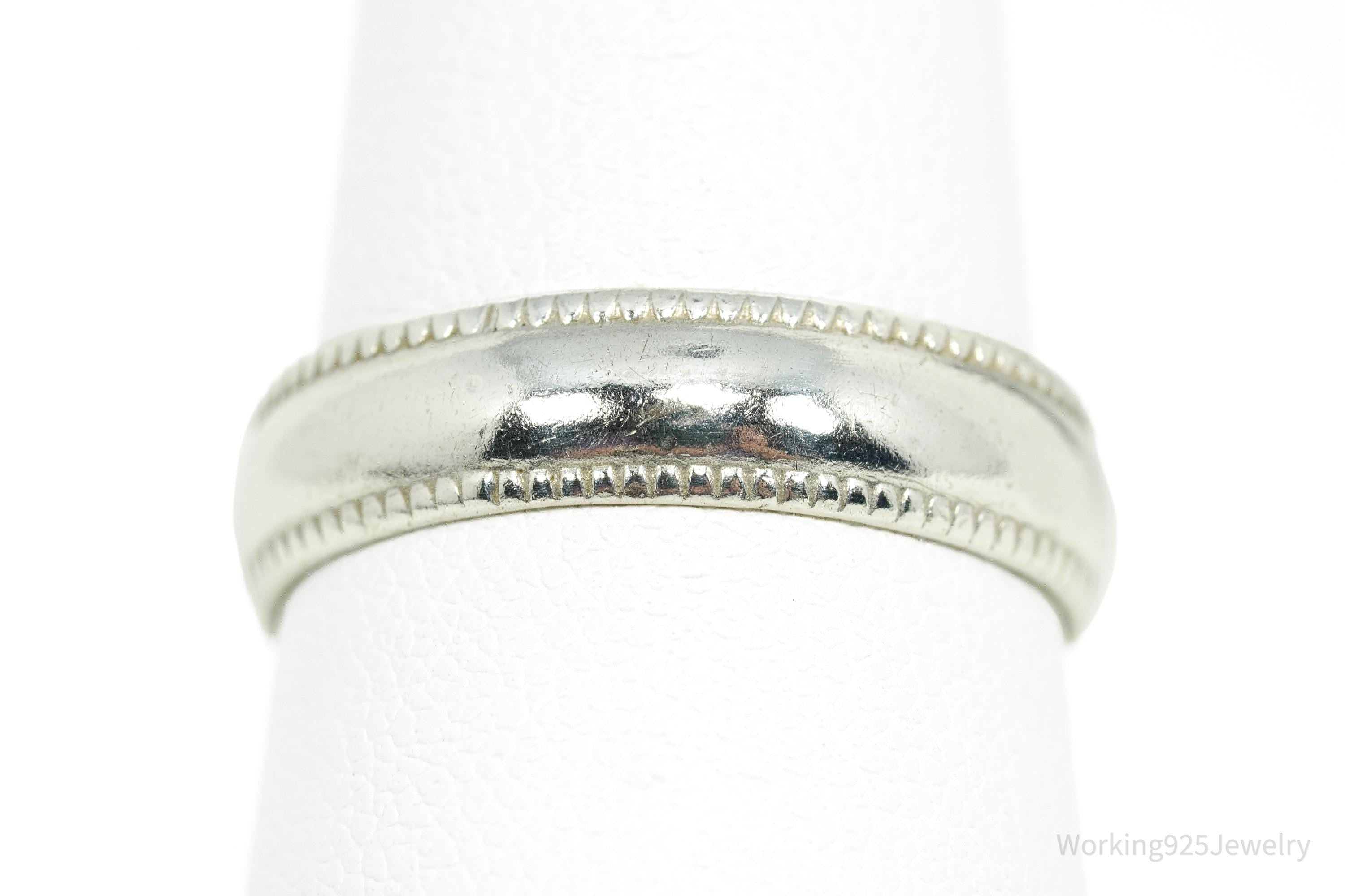 Vintage Western Style Sterling Silver Stacker Ring - Size 8