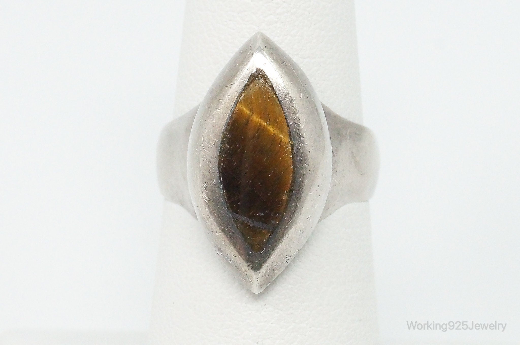 Vintage Mexico Tigers Eye Sterling Silver Ring - Size 6.5