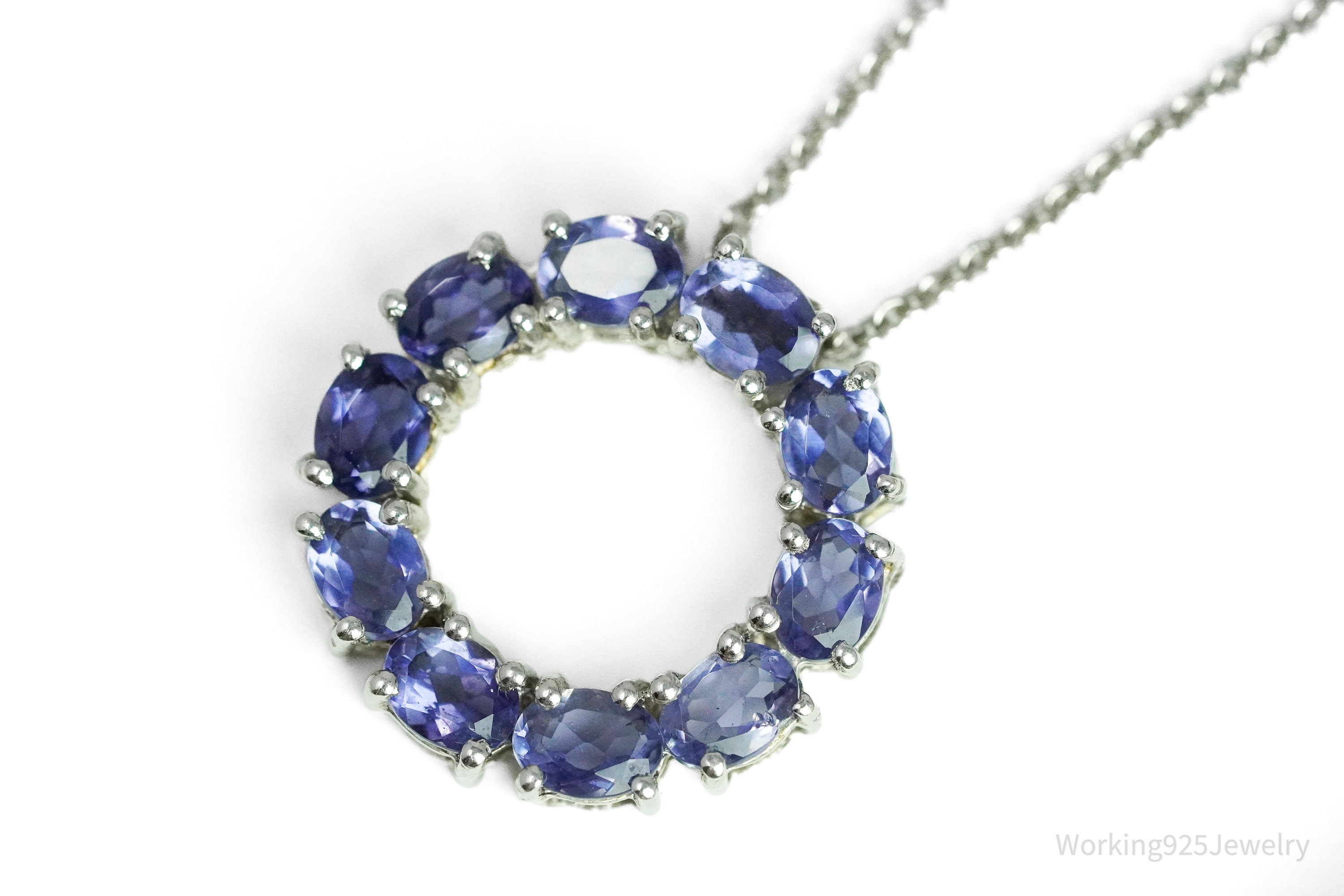 Tanzanite Sterling Silver Necklace 18"