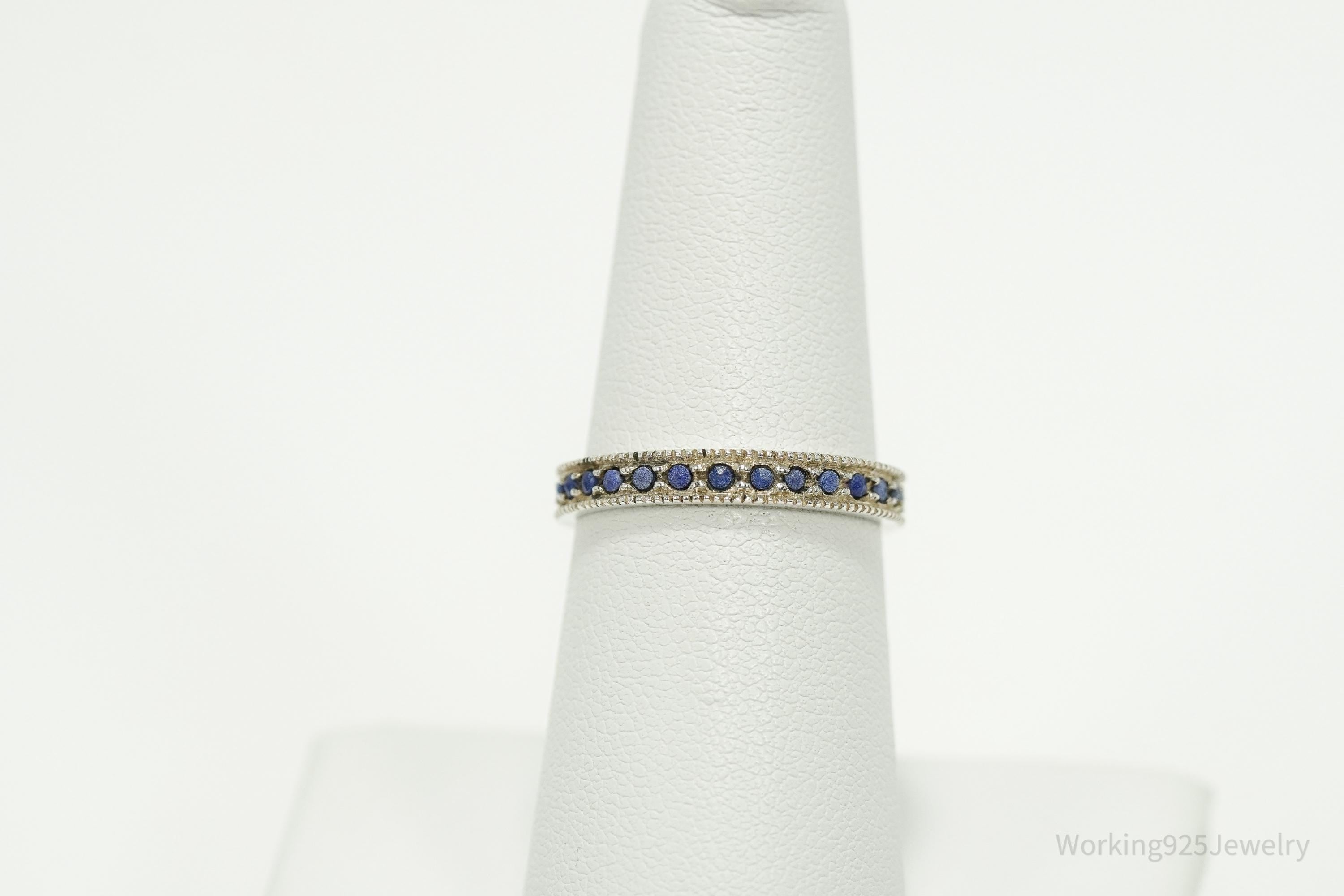 Vintage Lapis Lazuli Sterling Silver Ring - Size 6.75