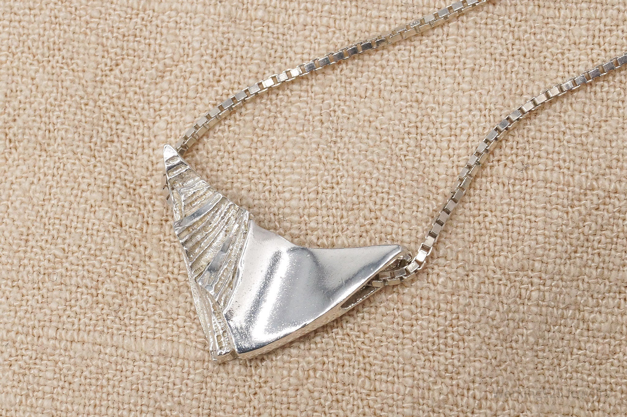 RARE Vintage Norwegian Modernist Ole Aas Sterling Silver Chain Necklace 18"