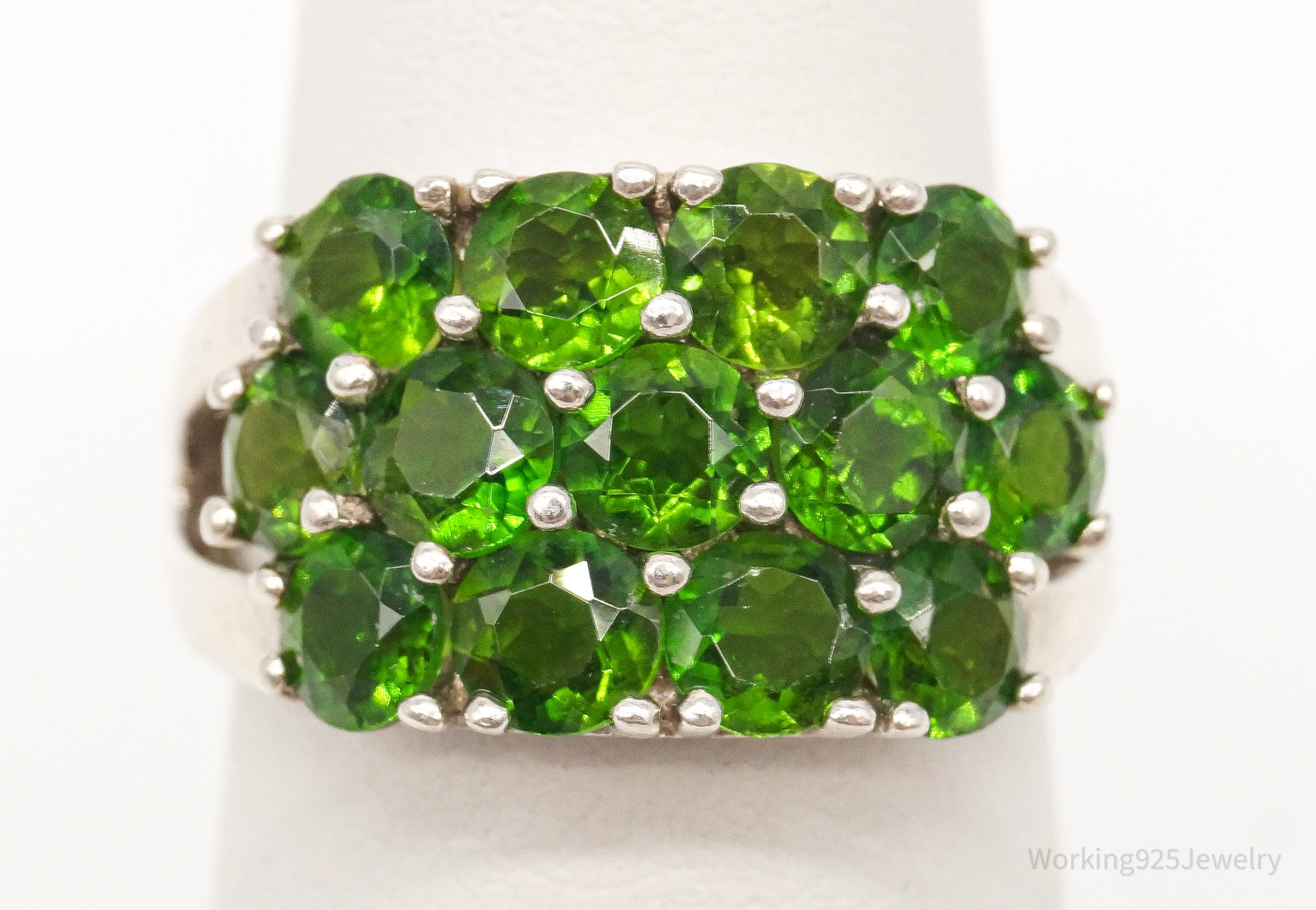 Vintage Peridot Sterling Silver Ring - Size 6
