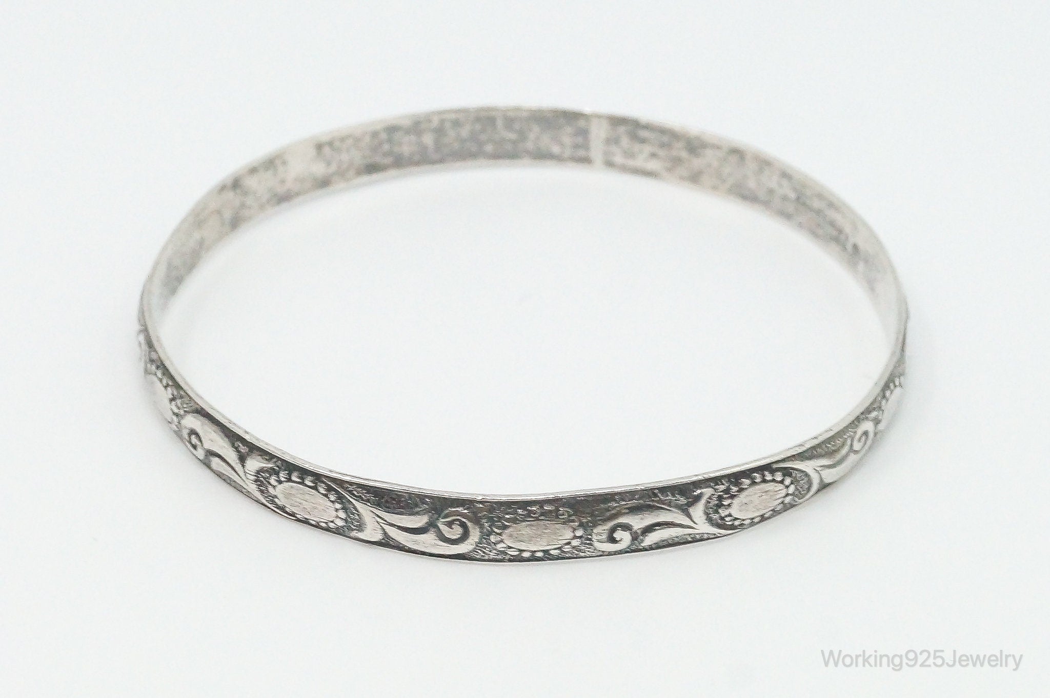 Antique Designer Danecraft Art Deco Sterling Silver Bangle Bracelet