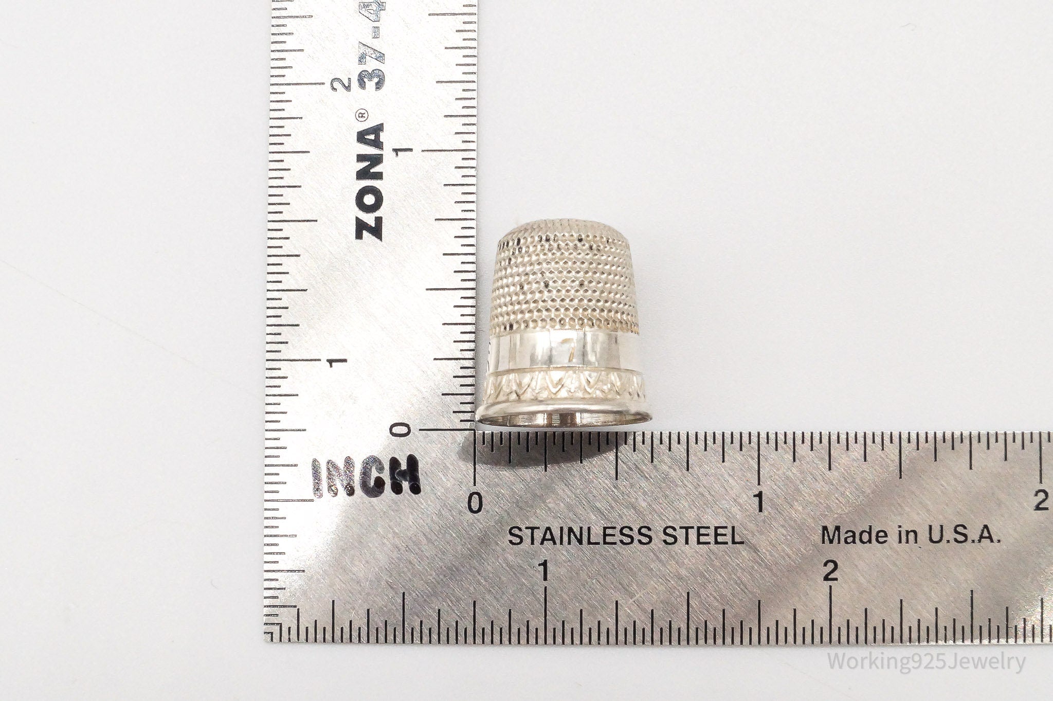 1800s Antique Simons Bros & Co Sterling Silver Thimble Size 7