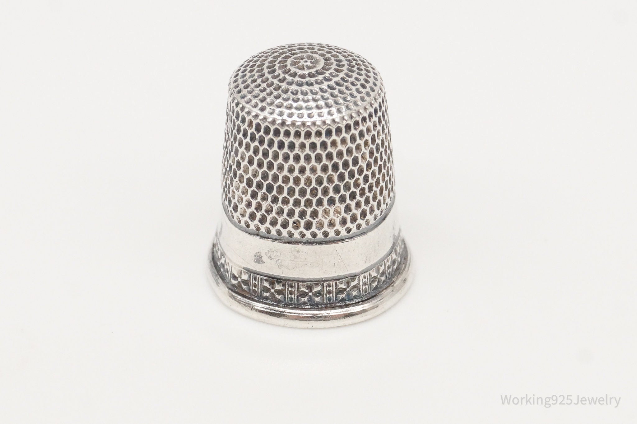 1800s Antique Simons Bros & Co Dome Sterling Silver Thimble Size 5