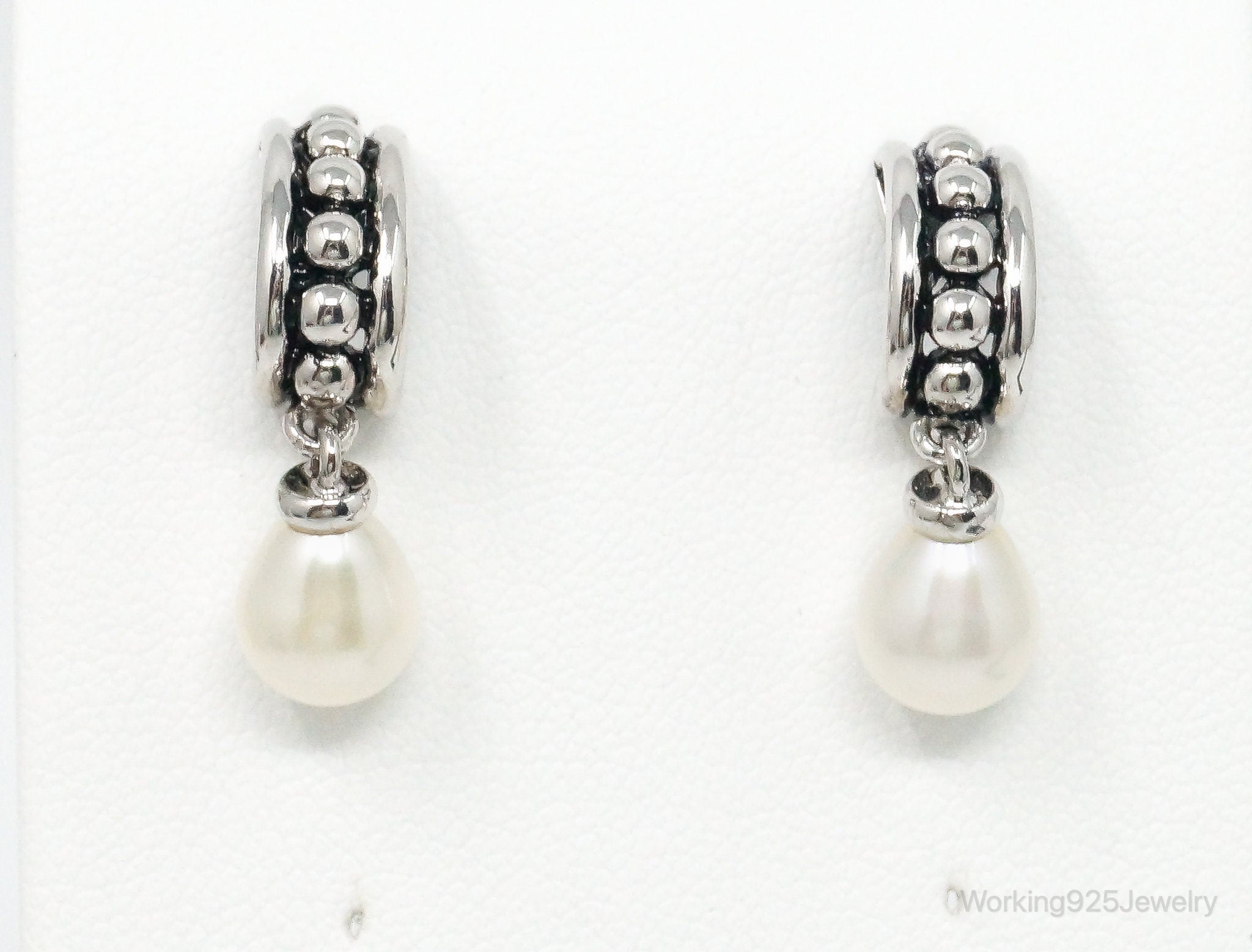 Designer Pearl Sterling Silver Earrings