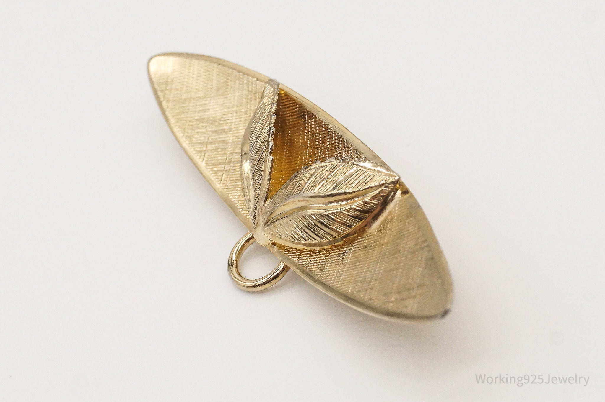 1940s Vintage Designer Sassen Gold Vermeil Sterling Silver Brooch Pin