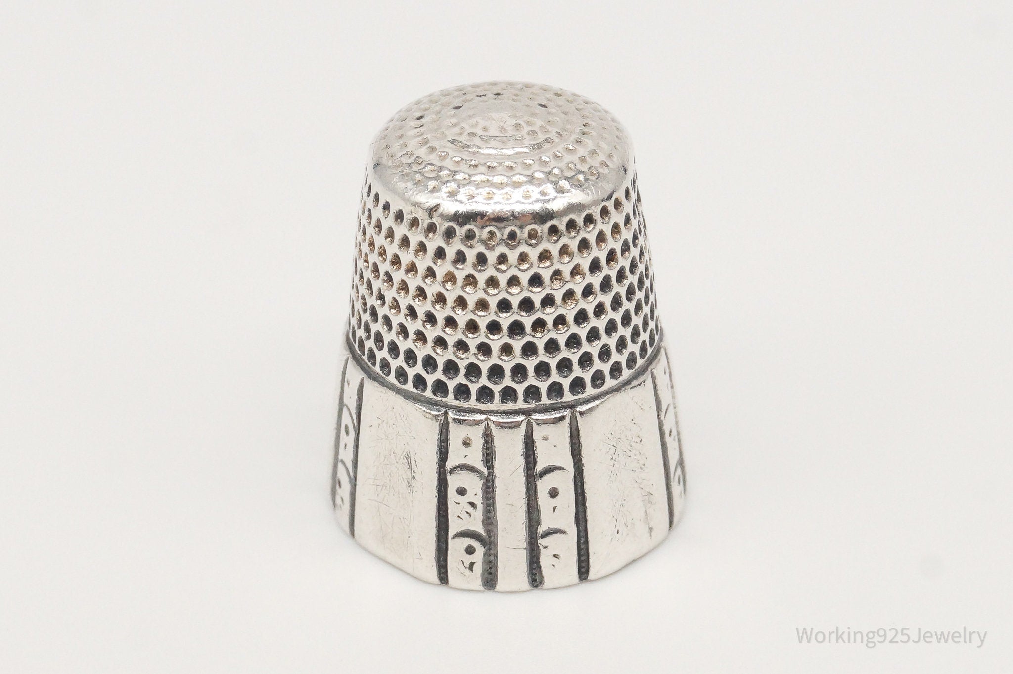 1800s Antique Simons Bros & Co Dome Sterling Silver Thimble Size 11