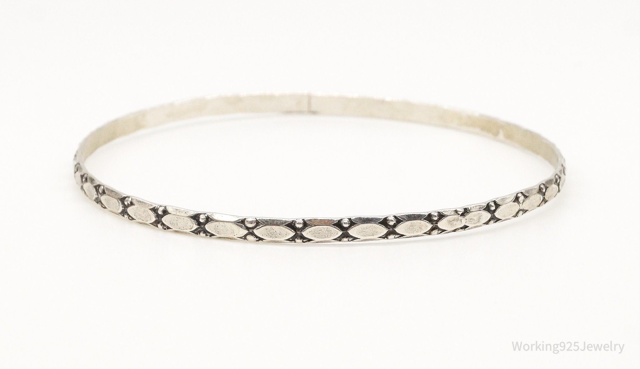 Antique Designer Danecraft Sterling Silver Art Deco Bangle Bracelet