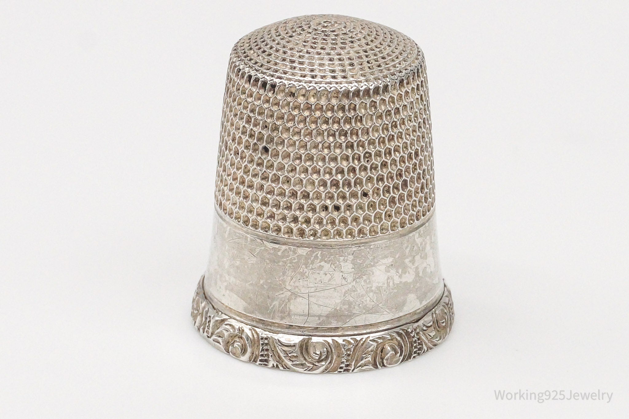 1800s Antique Simons Bros & Co Sterling Silver Thimble Size 11