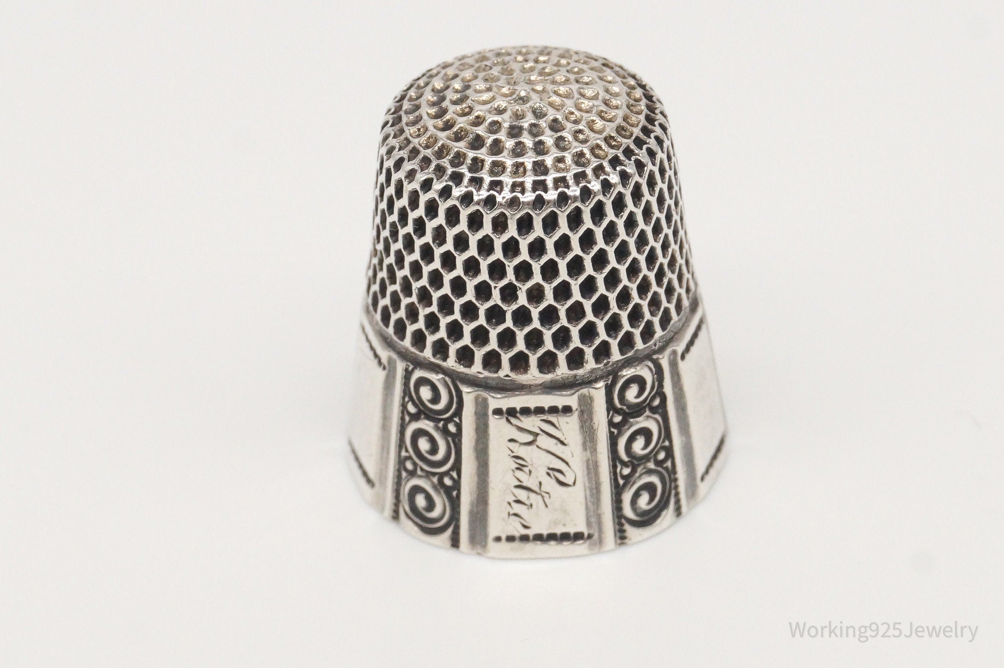 1800s Antique Stern Bros & Company Dome Sterling Silver Thimble
