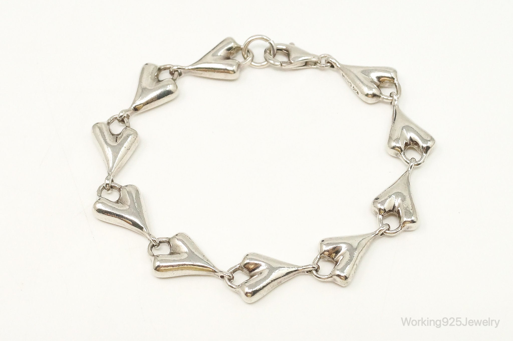 Designer Robert Lee Morris RLM Heart Link Love Modernist SterlingSilver Bracelet