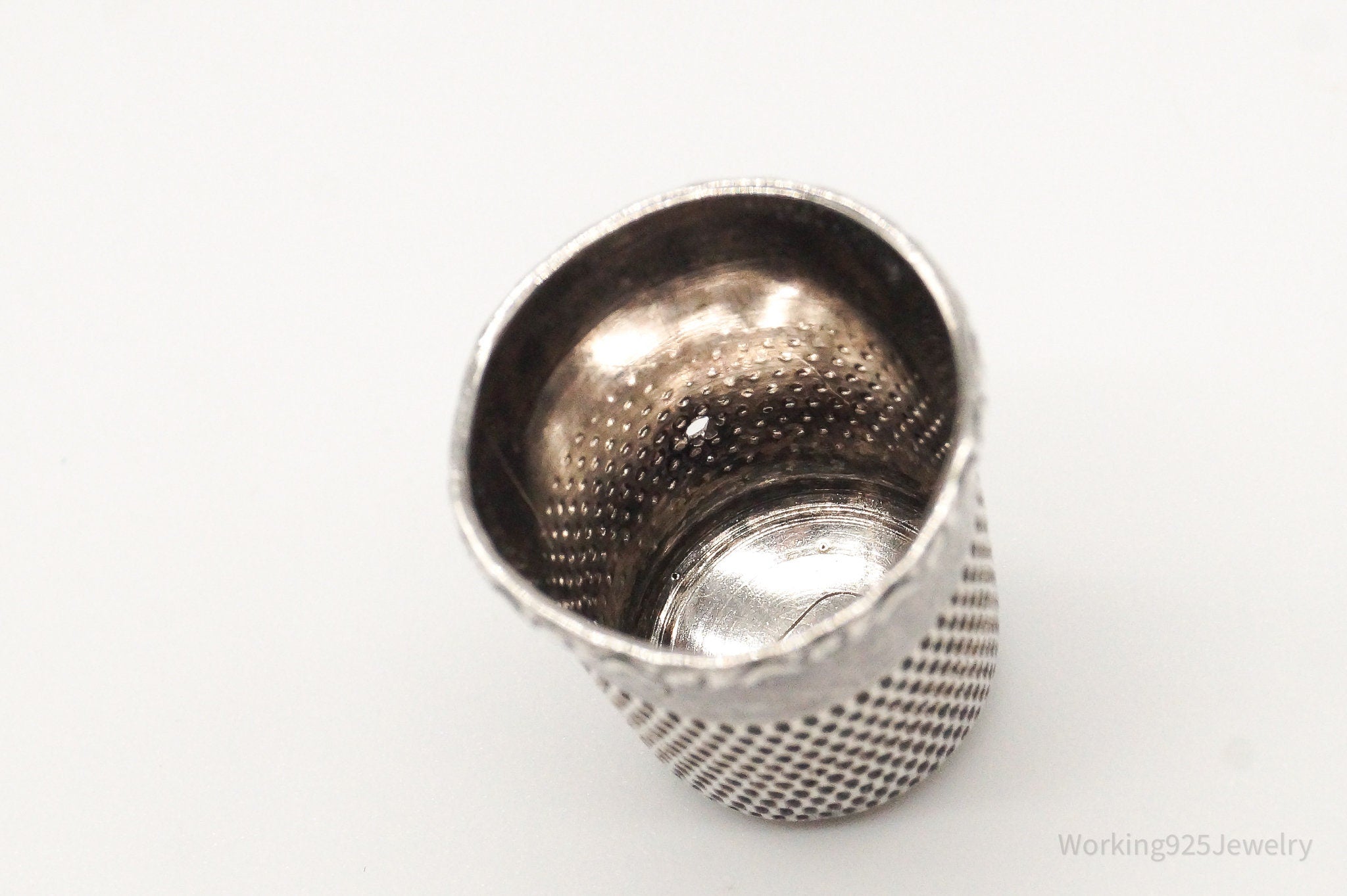 1800s Antique Simons Bros & Co Dome Sterling Silver Thimble Size 9