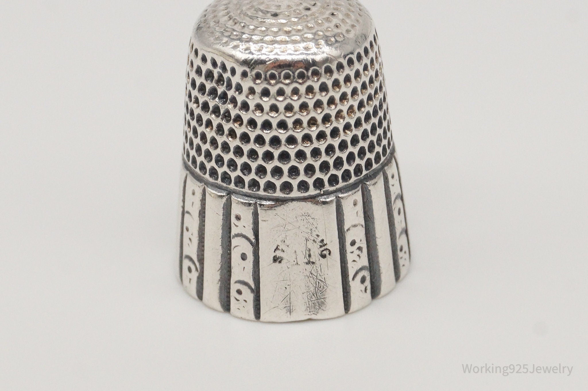 1800s Antique Simons Bros & Co Dome Sterling Silver Thimble Size 11