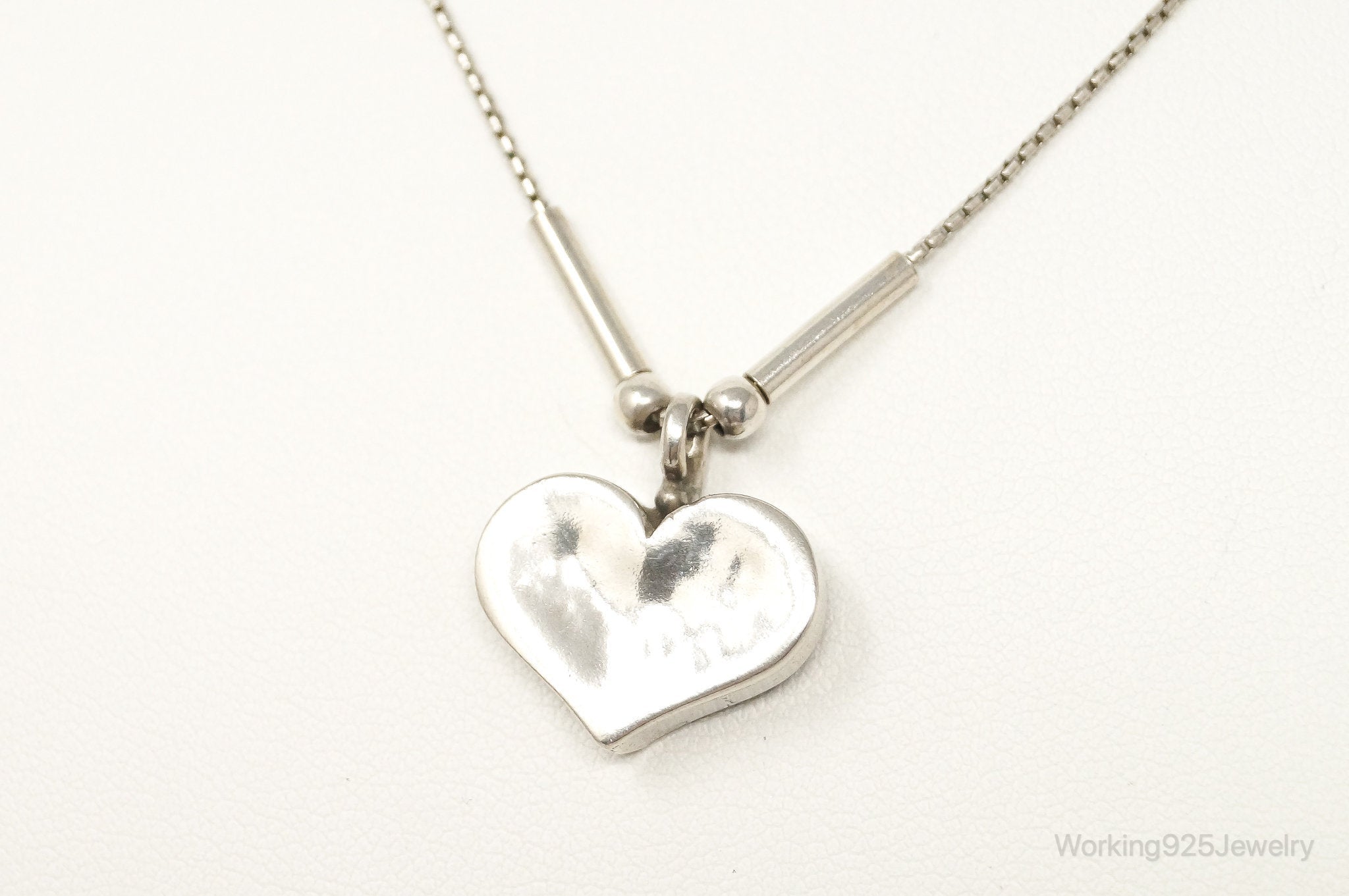 Vintage Designer Shablool Didae Heart Sterling Silver Necklace