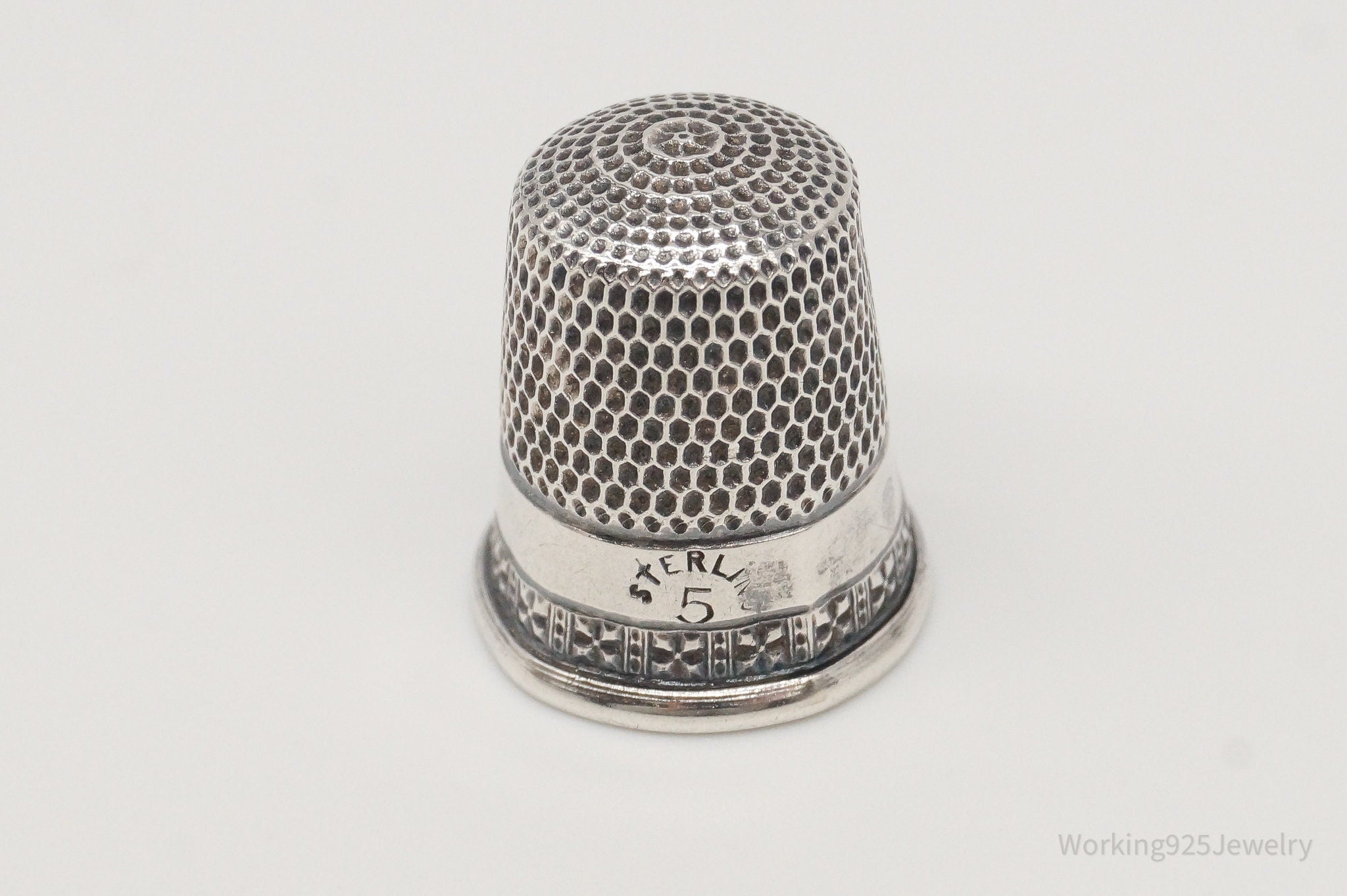1800s Antique Simons Bros & Co Dome Sterling Silver Thimble Size 5