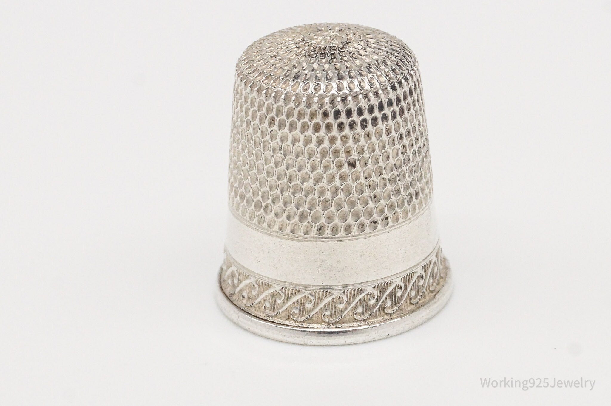 1800s Antique Simons Bros & Co Sterling Silver Thimble Size 6