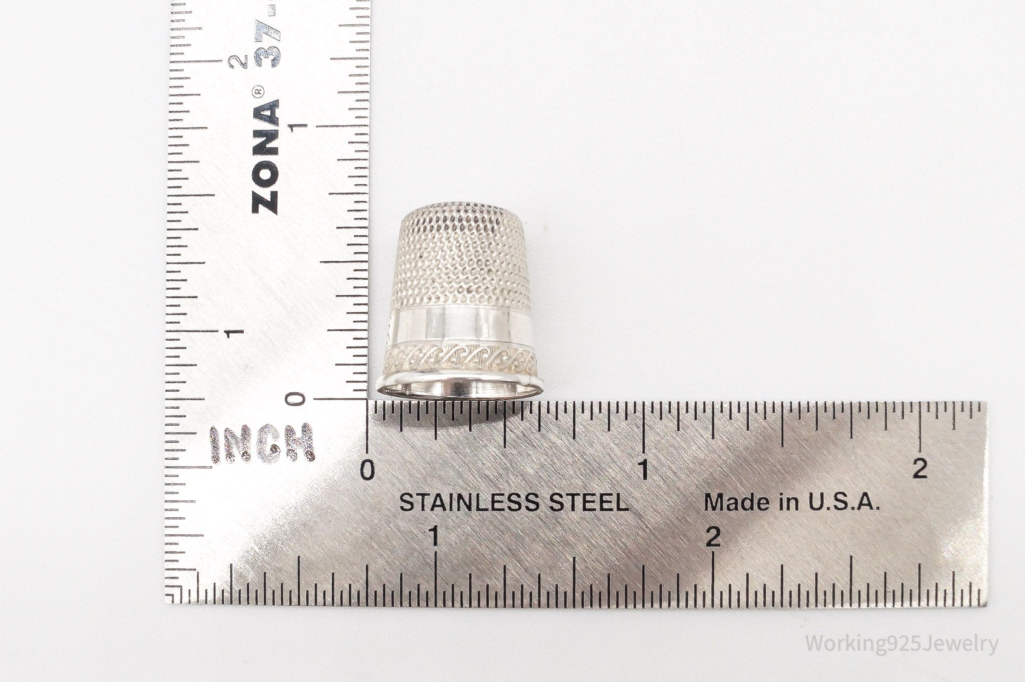 1800s Antique Simons Bros & Co Sterling Silver Thimble Size 6
