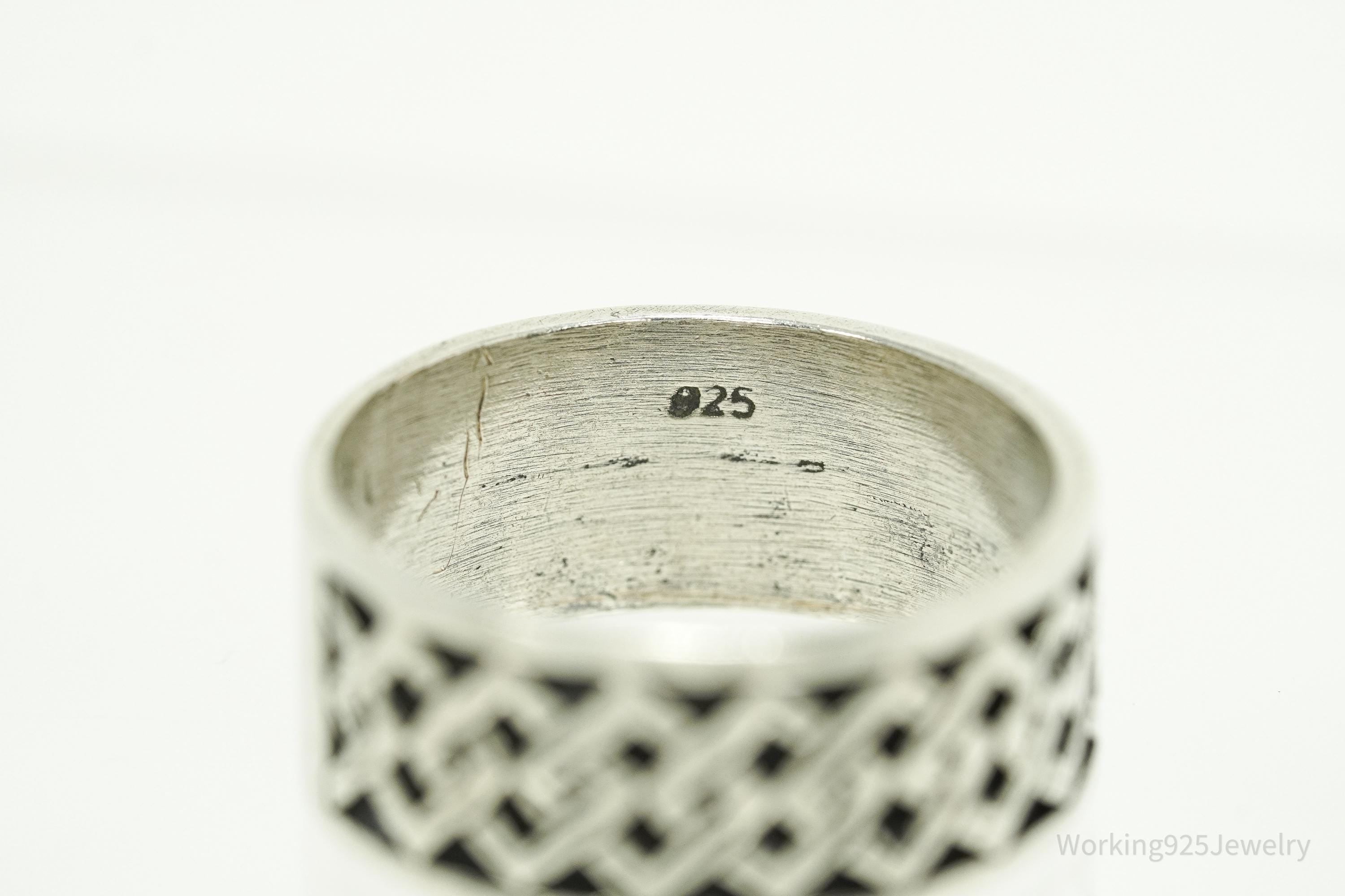 Vintage Celtic Knot Design Sterling Silver Band Ring - Size 9.5