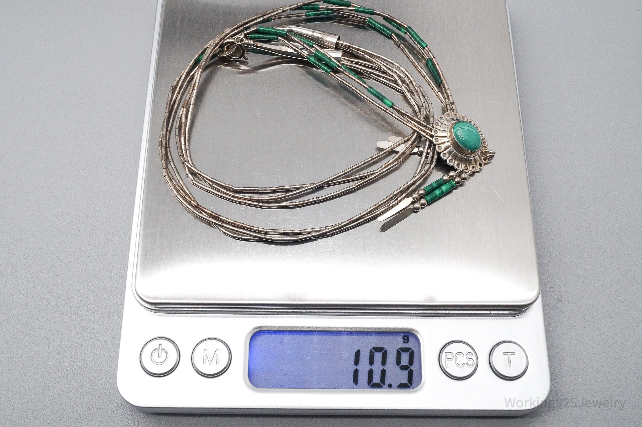 VTG Native QT Pendant On Carolyn Pollack Bead Sterling Silver Chain Necklace