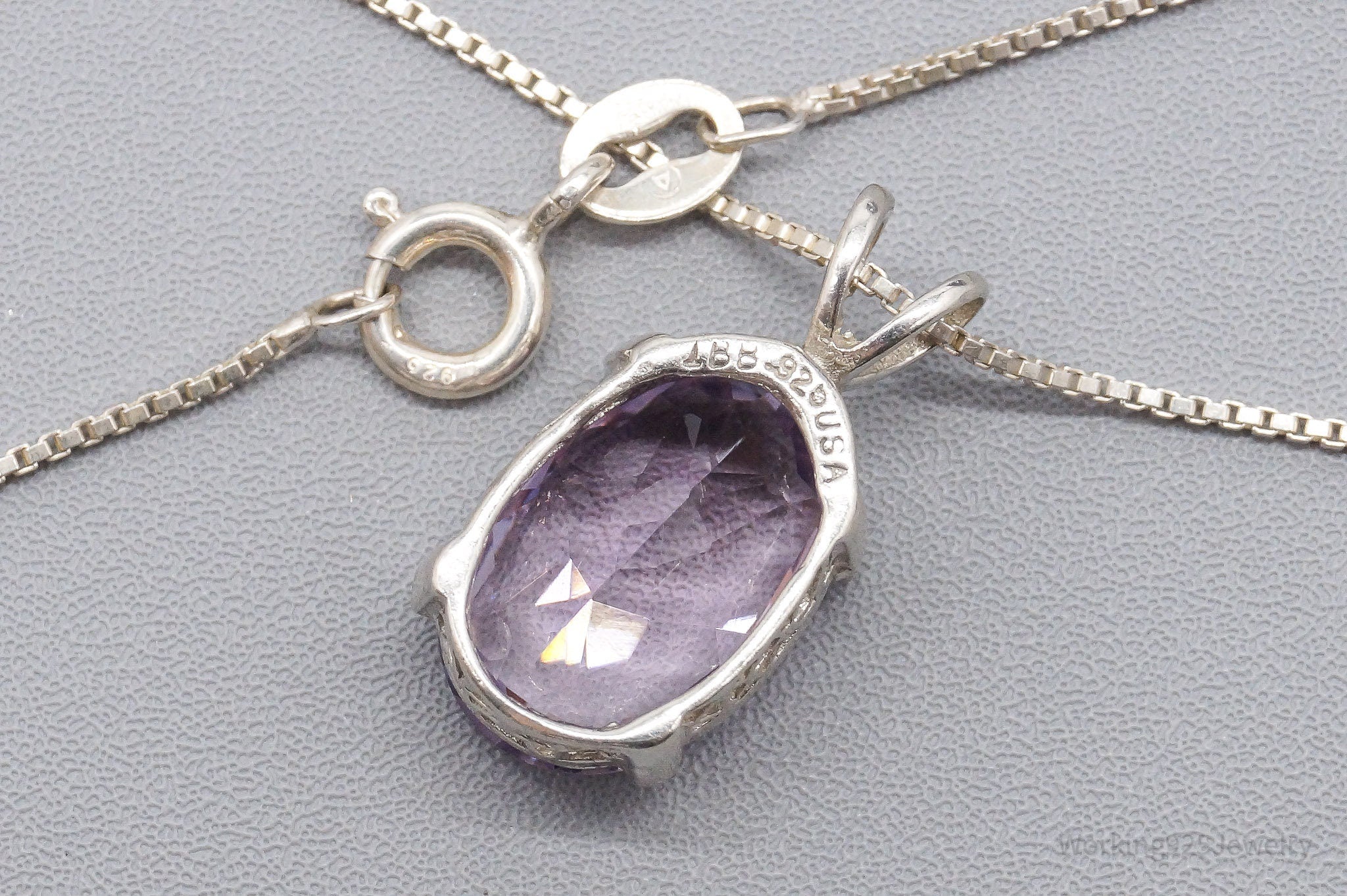 Vintage Amethyst Sterling Silver Necklace 18"