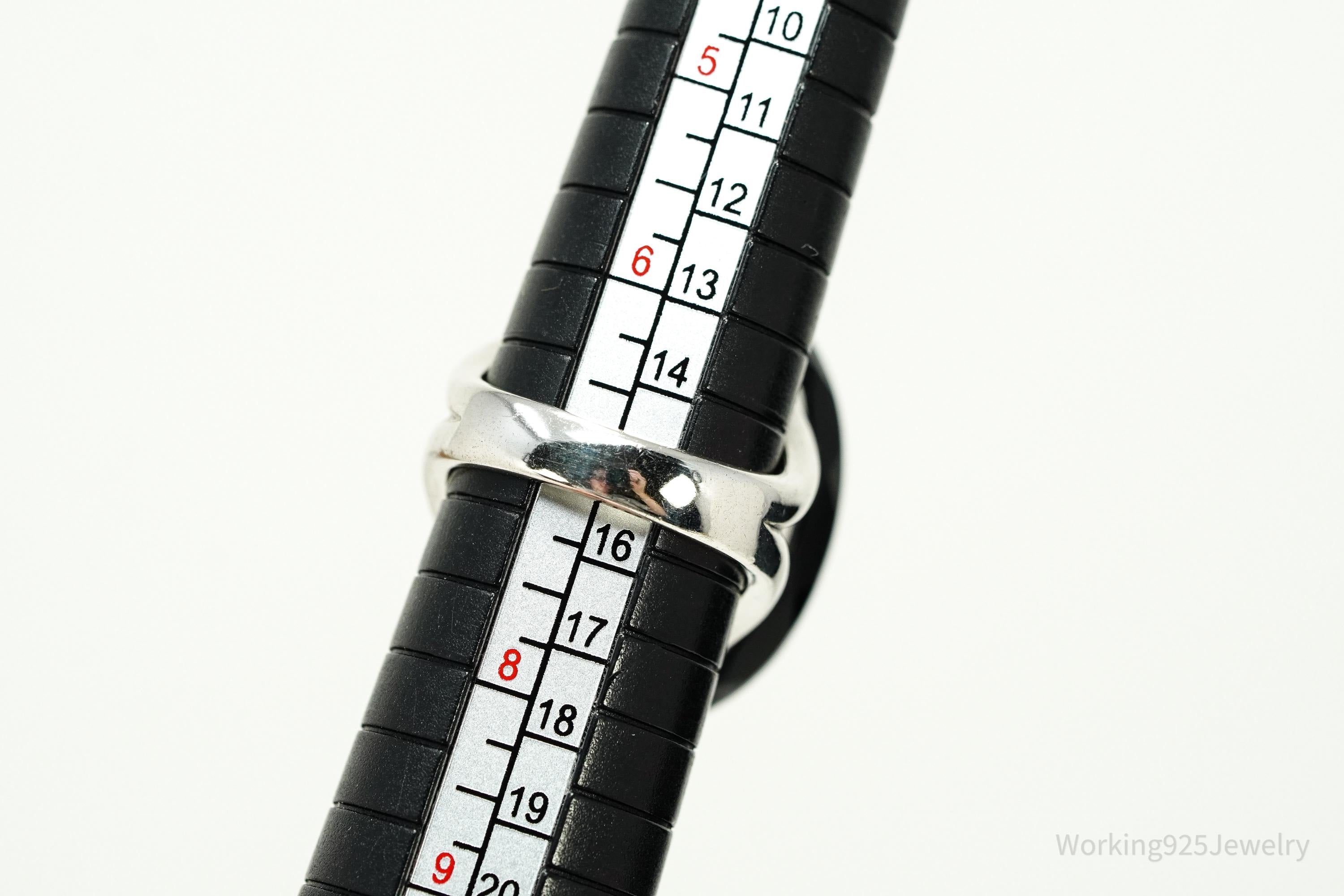 Vintage Whitney Kelly Large Black Onyx Sterling Silver Ring - Size 7