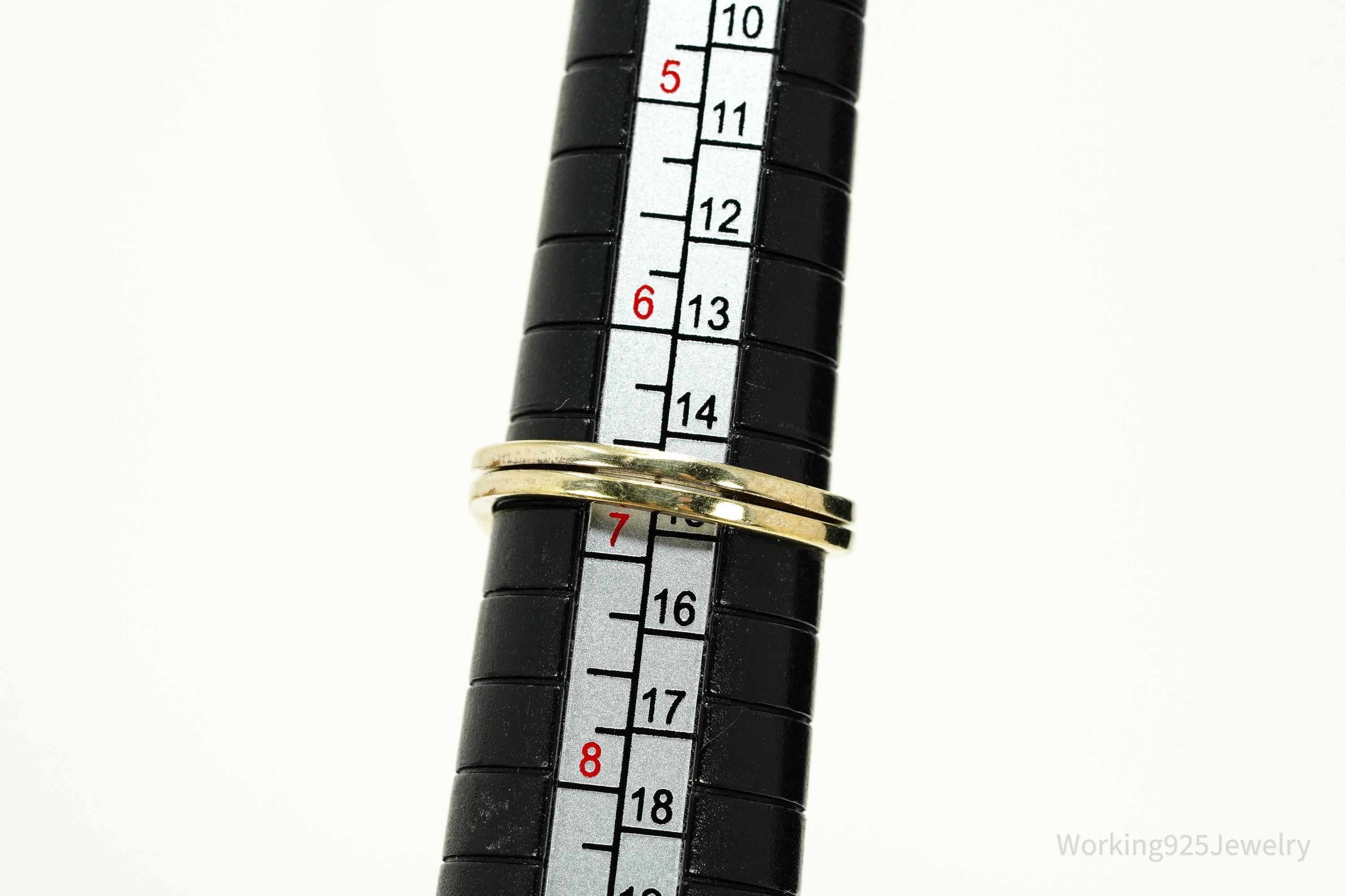 Vintage Blue Stone Gold Vermeil Sterling Silver Ring - Size 6.75 Adjustable