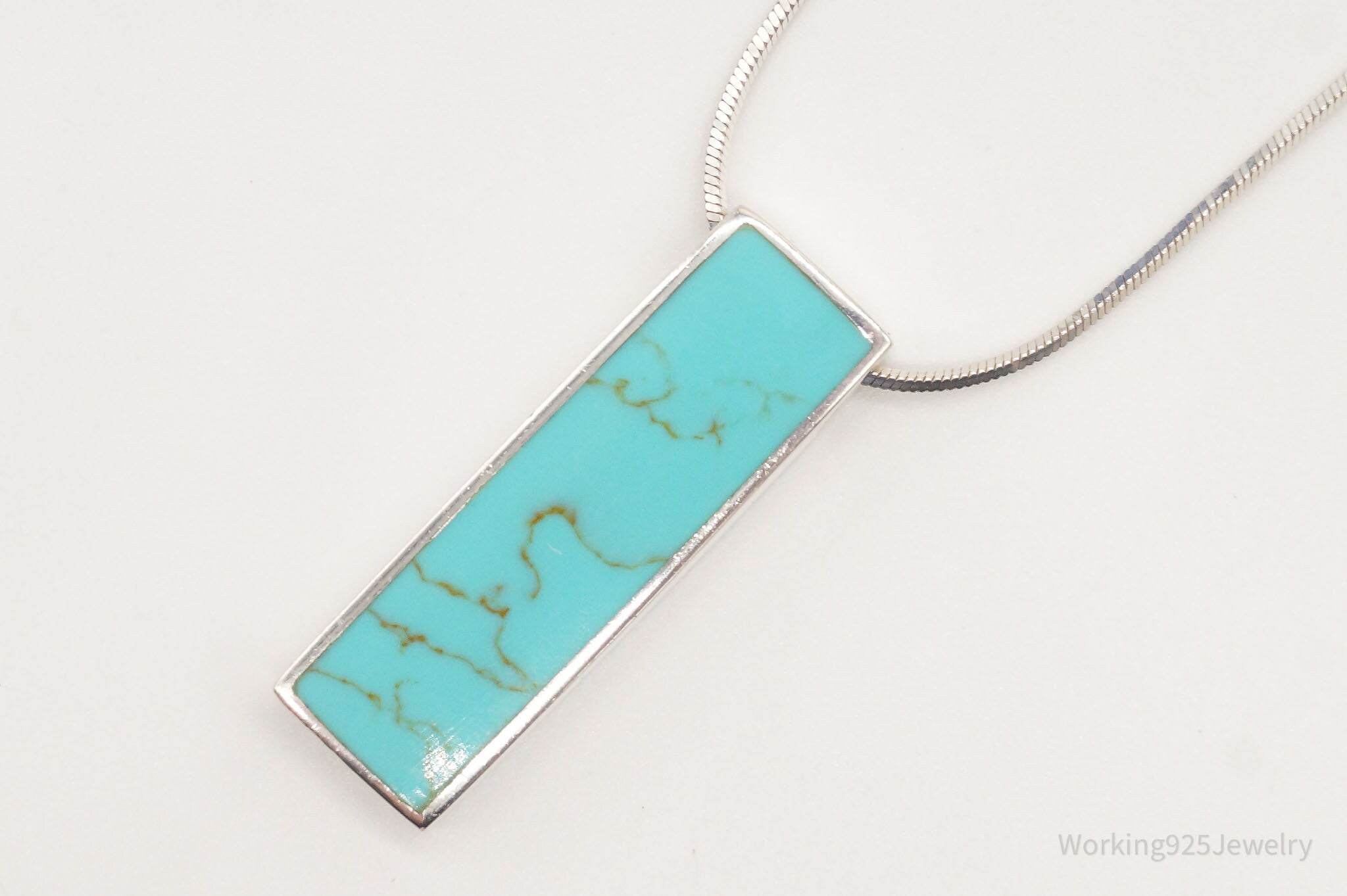 Vintage Turquoise Sterling Silver Necklace