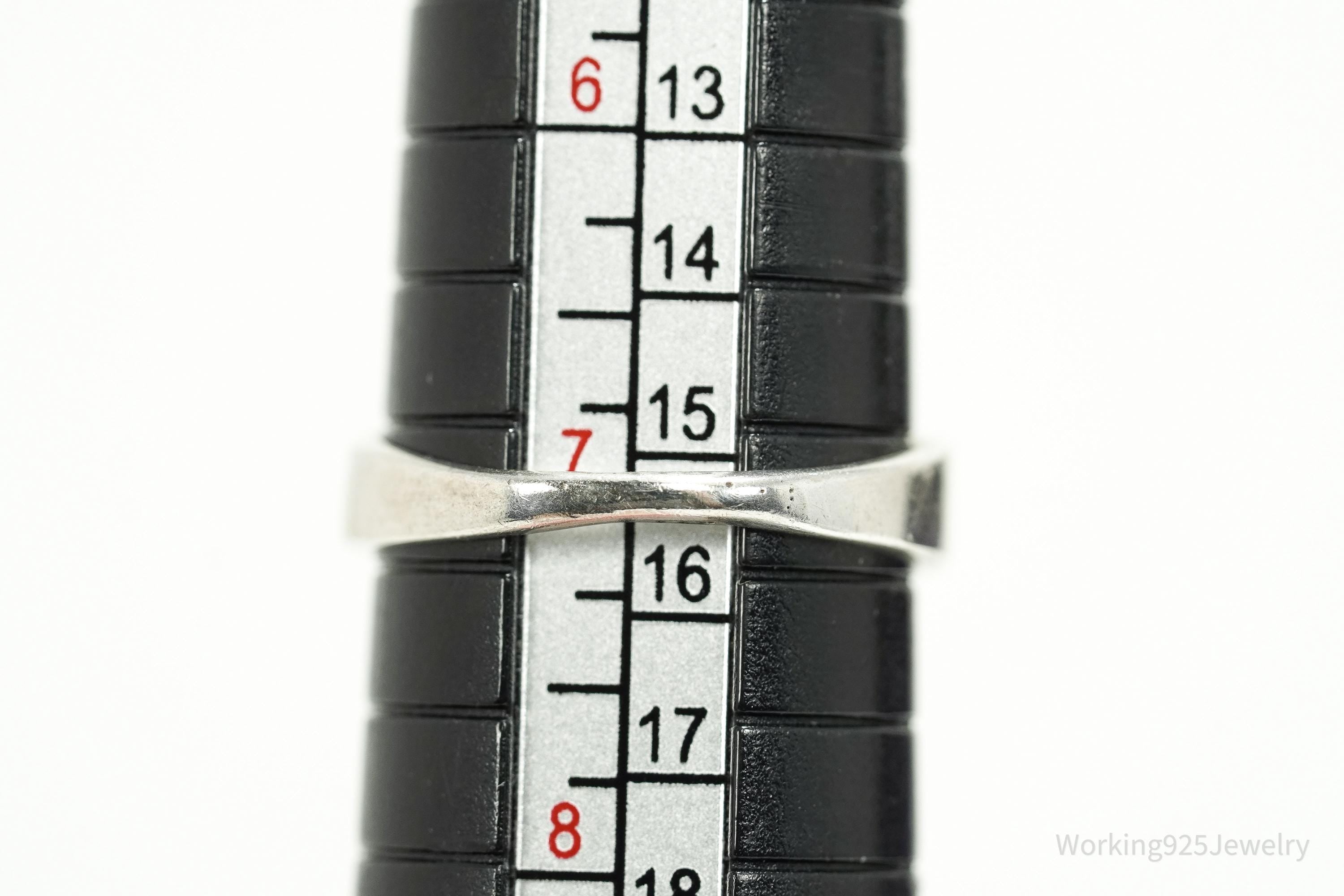 Vintage Cubic Zirconia Sterling Silver Ring - Size 7