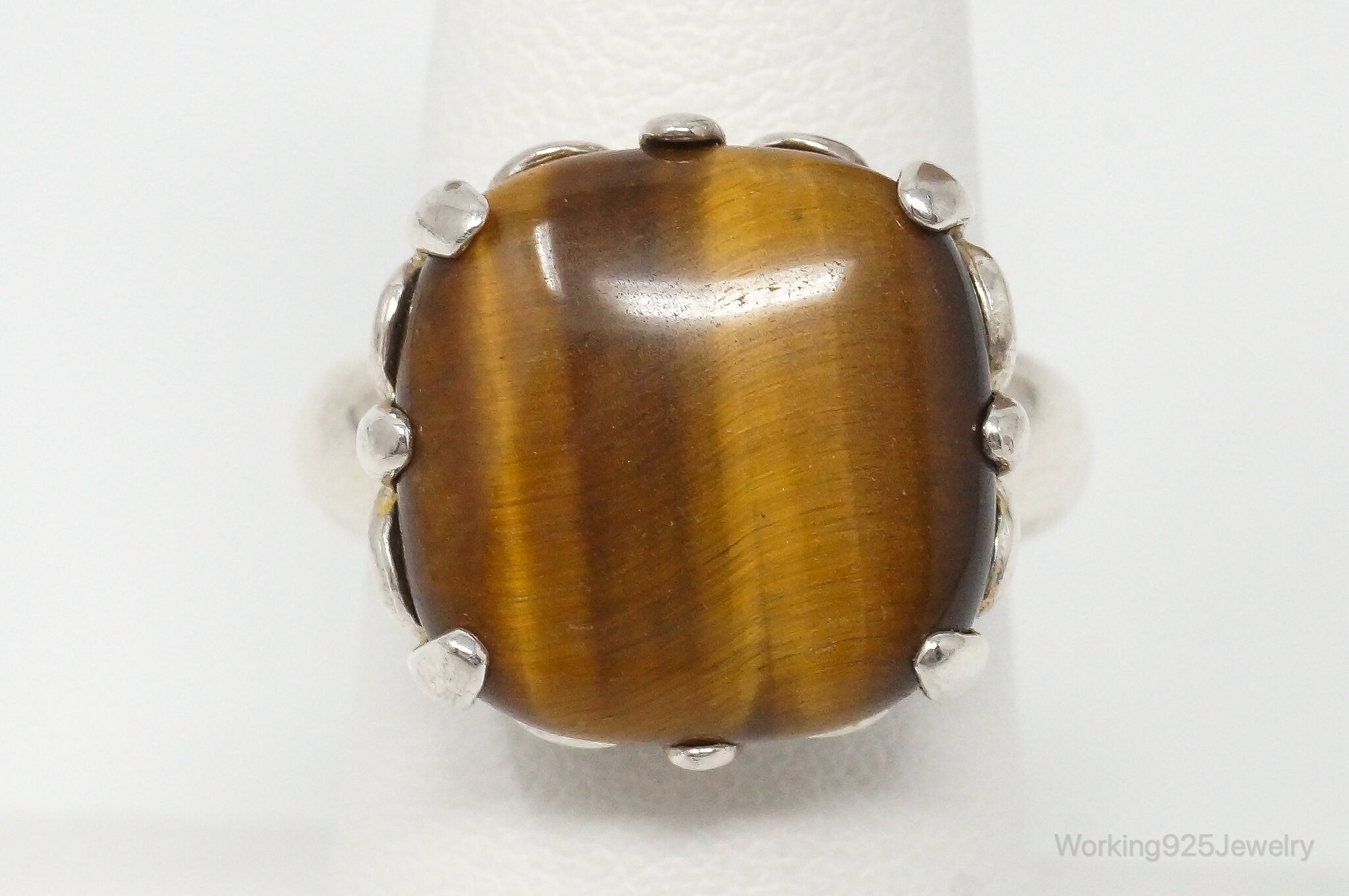 Vintage Tigers Eye Sterling Silver Ring Size 7