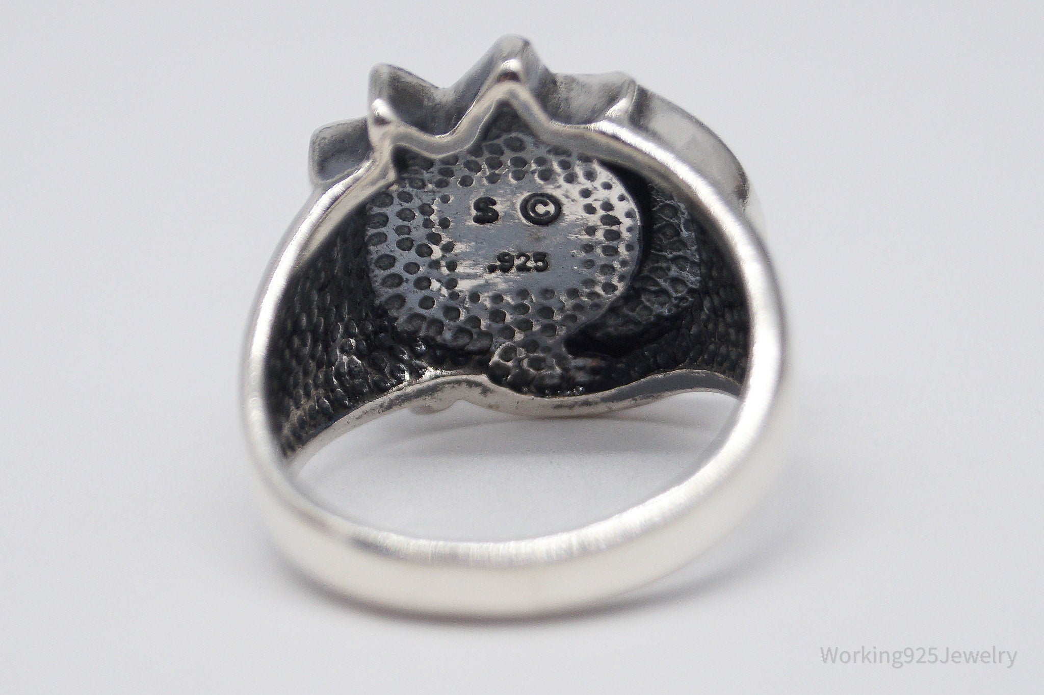 Vintage Sun & Moon Lapis Lazuli Sterling Silver Ring - Size 6.75