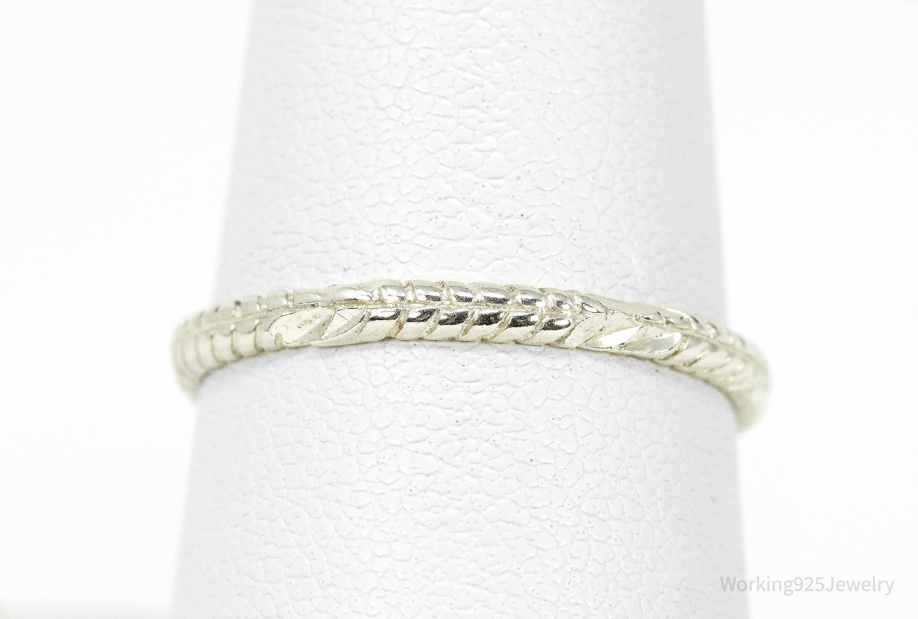 Vintage Braided Design Sterling Silver Band Ring Size 8.25