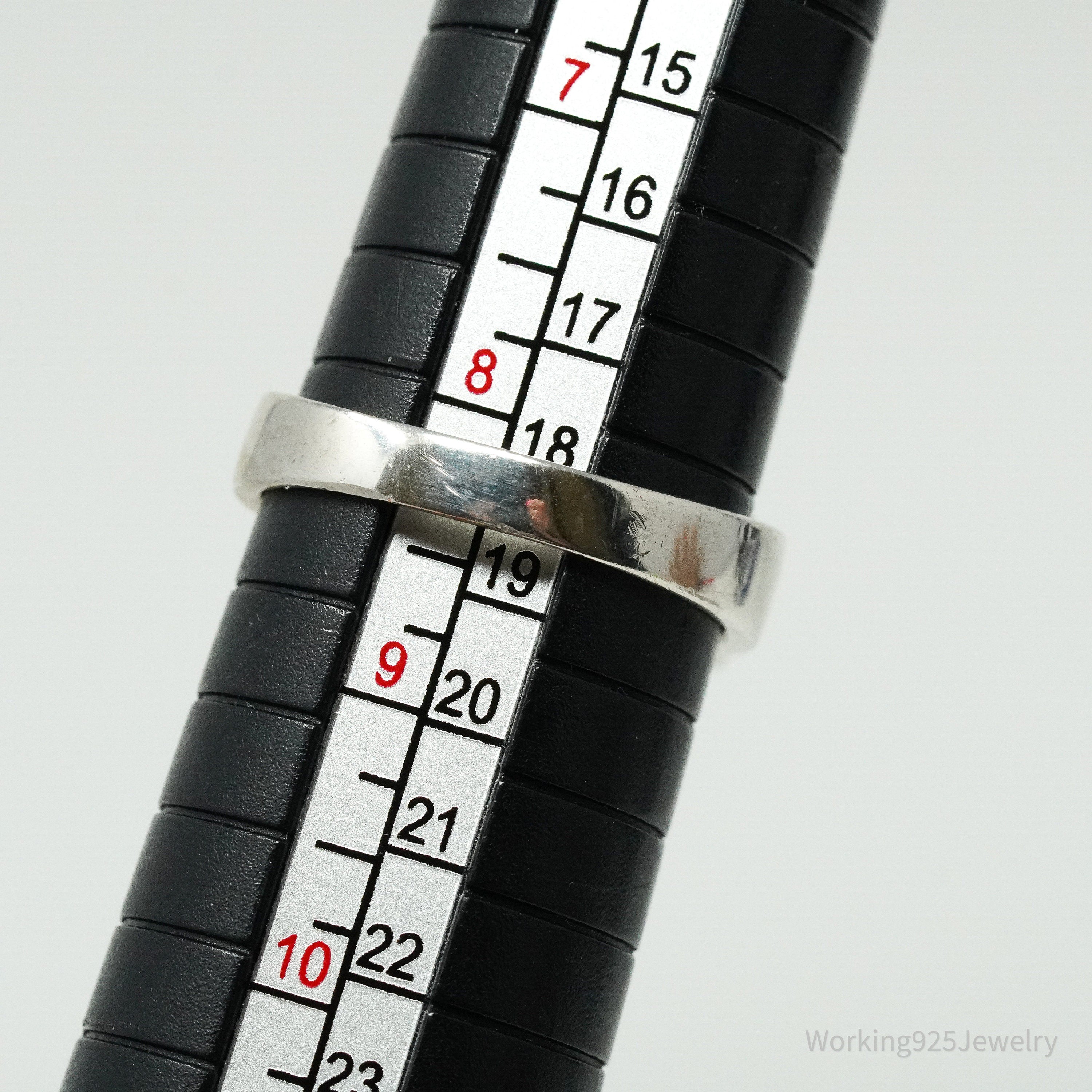 Vintage Large Cubic Zirconia Sterling Silver Ring Size 8.25