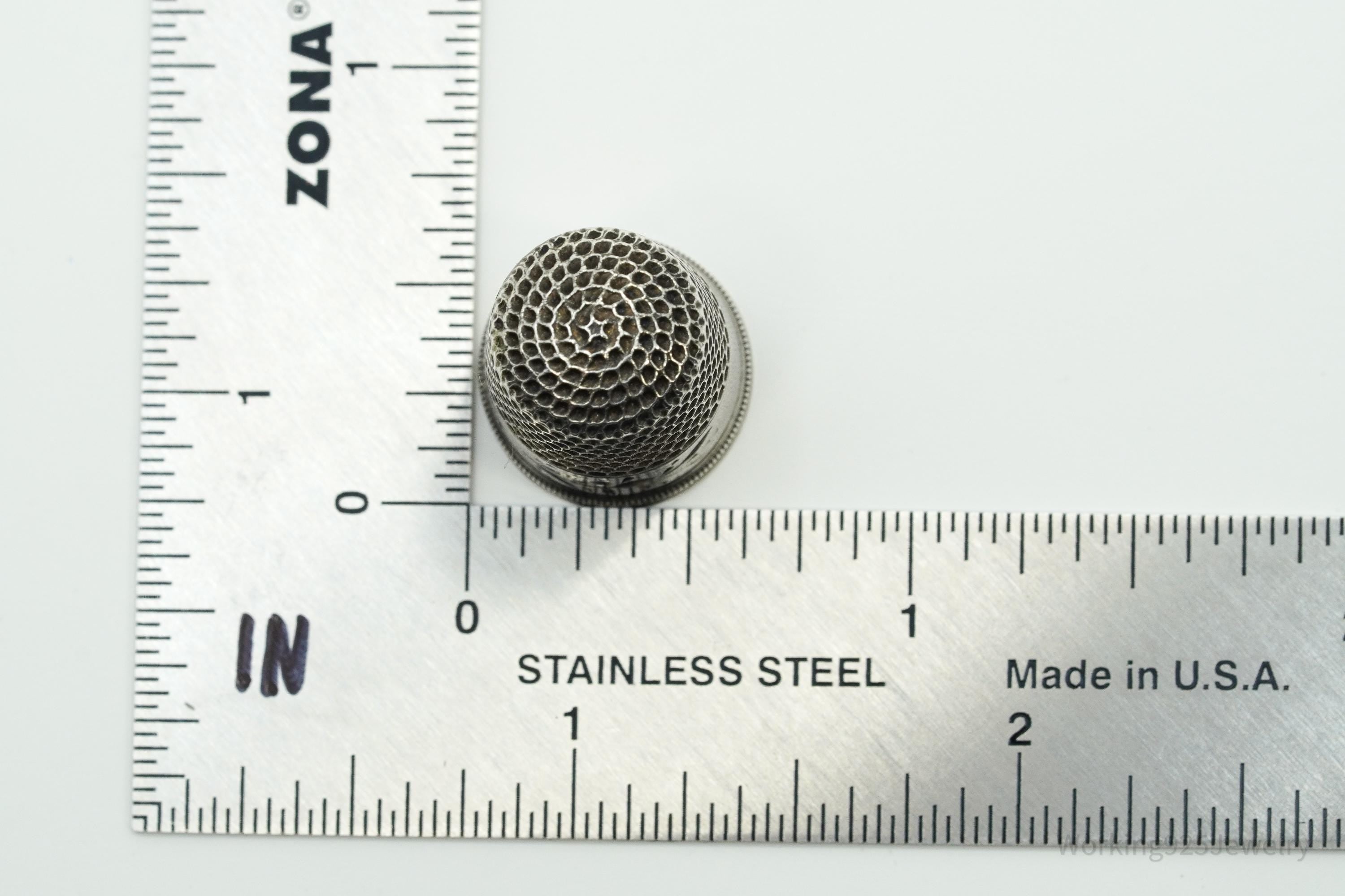 Antique Dome Sterling Silver Thimble Size 7