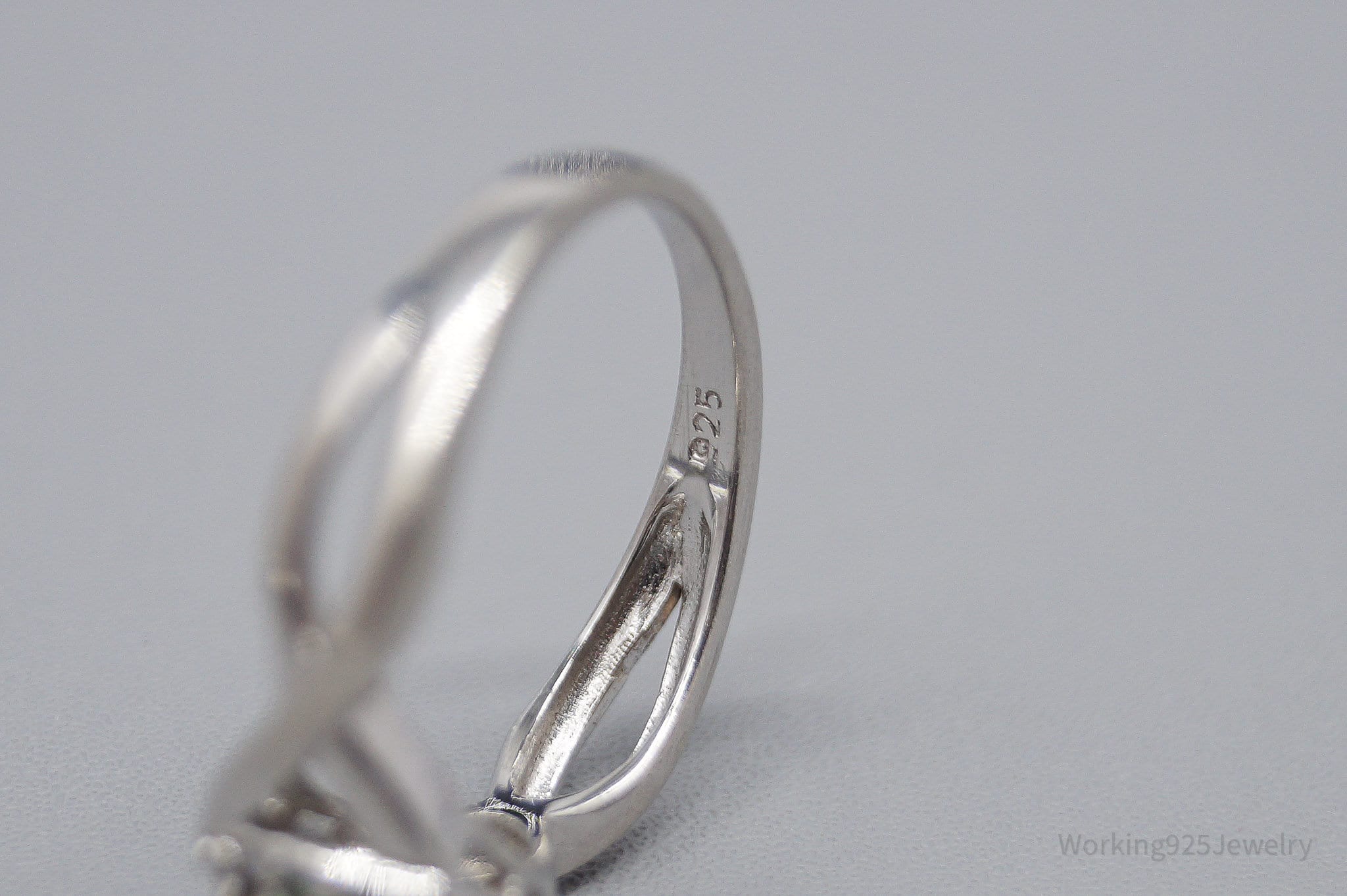 Vintage Opal Cubic Zirconia Sterling Silver Ring - Size 6