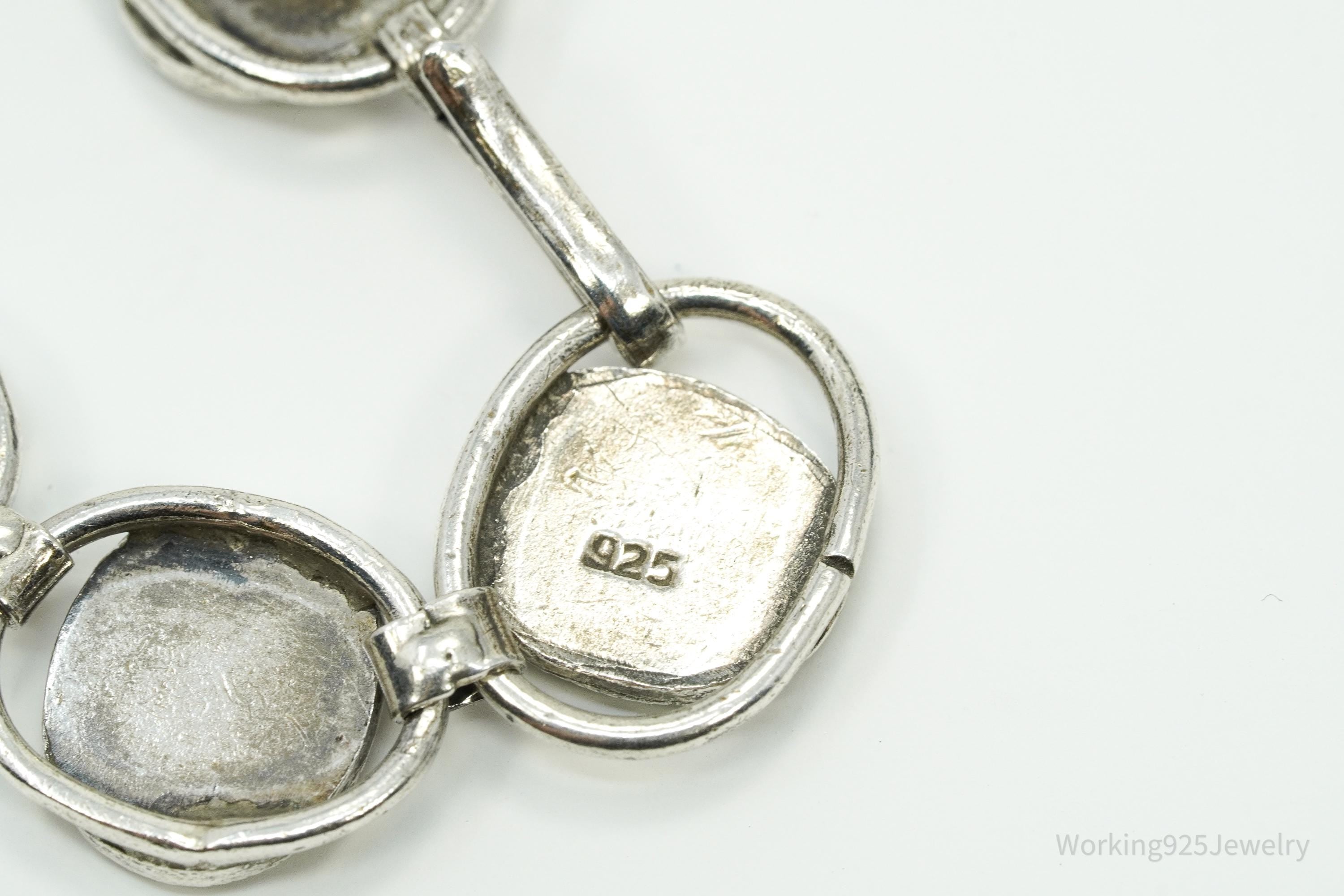 Vintage Ganesha Sterling Silver Bracelet 7.25"