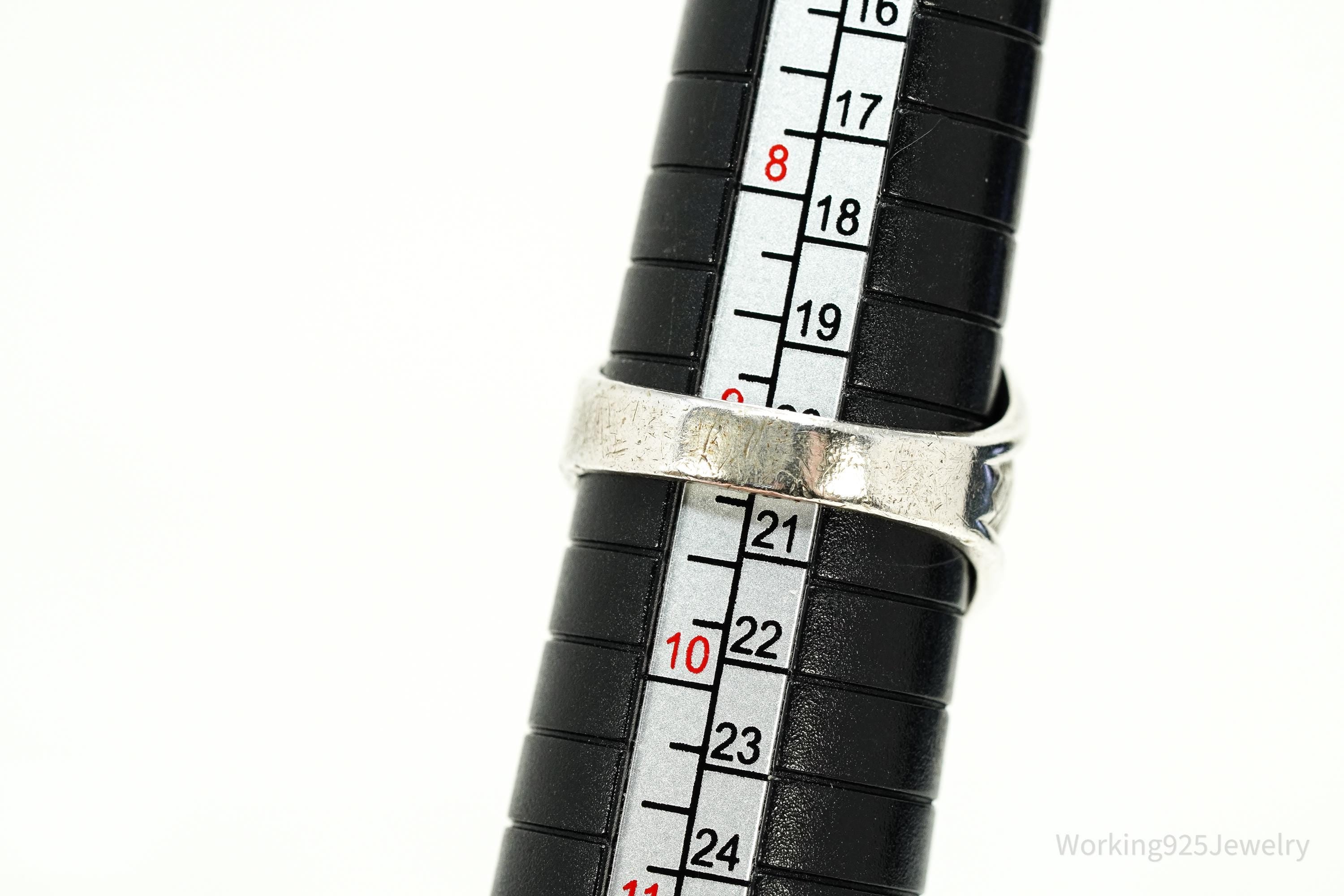 Antique Clark & Coombs Hematite Sterling Silver Ring - Size 9.25