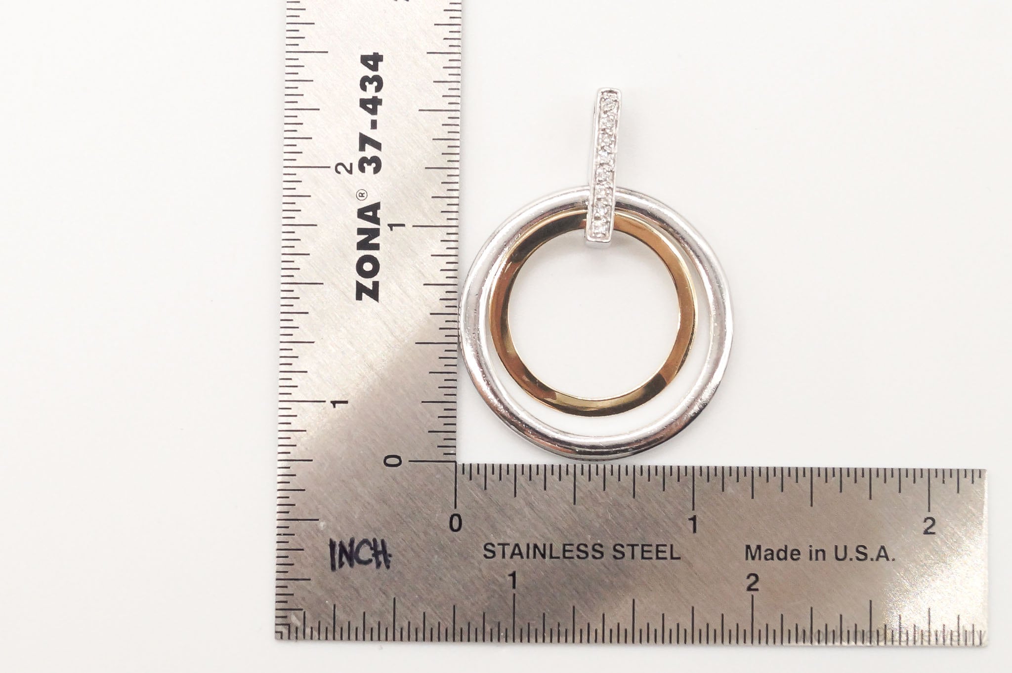 Vintage Designer Alwand Vahan 14K Gold Cubic Zirconia Sterling Silver Pendant