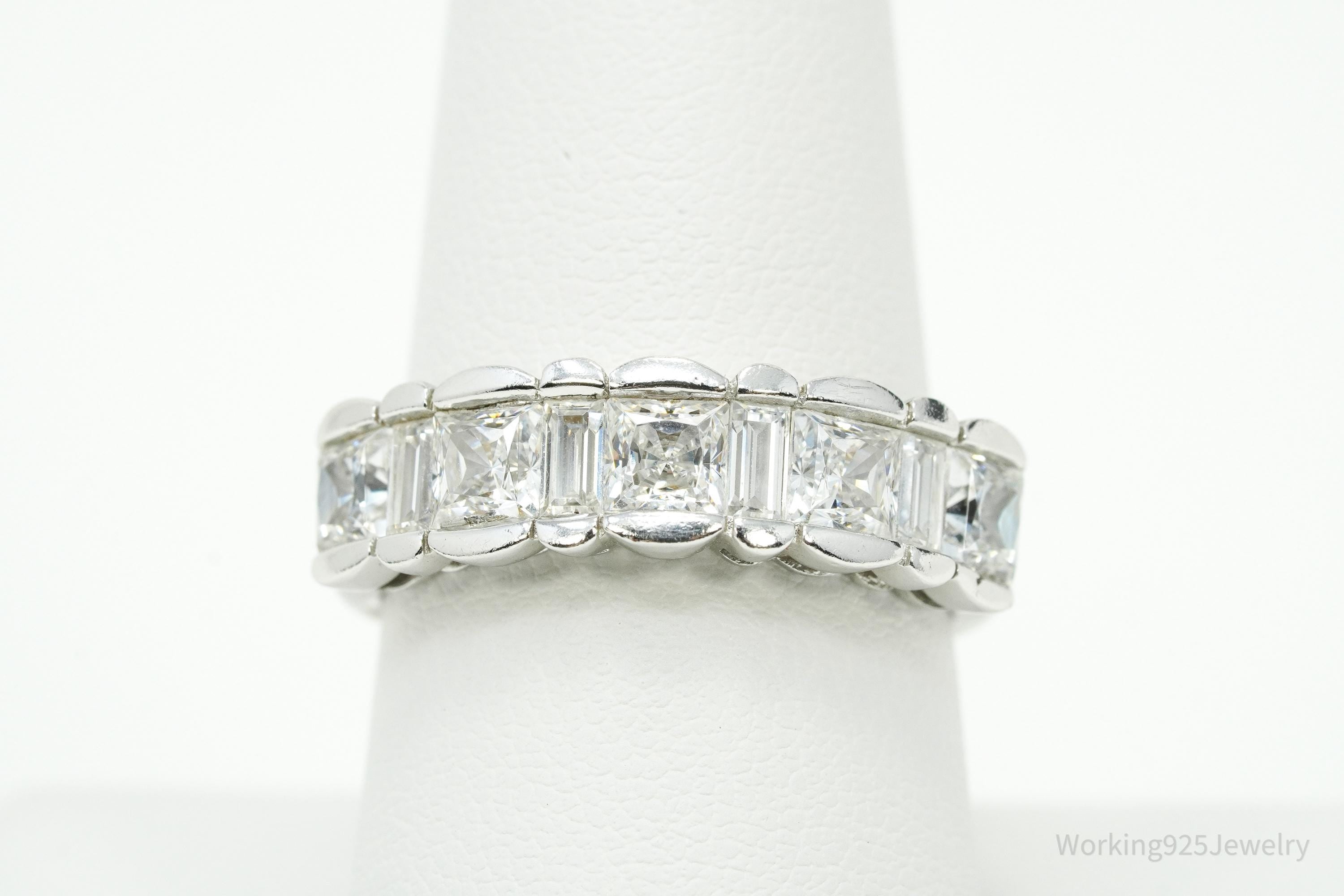 Vintage MEDA Cubic Zirconia Sterling Silver Ring - Size 8.75